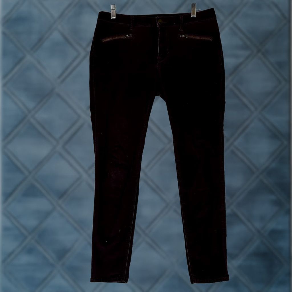 Express Express Corduroy Mid Rise Legging Pants Womens 10 Regular Maroon Dark Red Casual Size 32" / US 10 / IT 46 - 1 Thumbnail