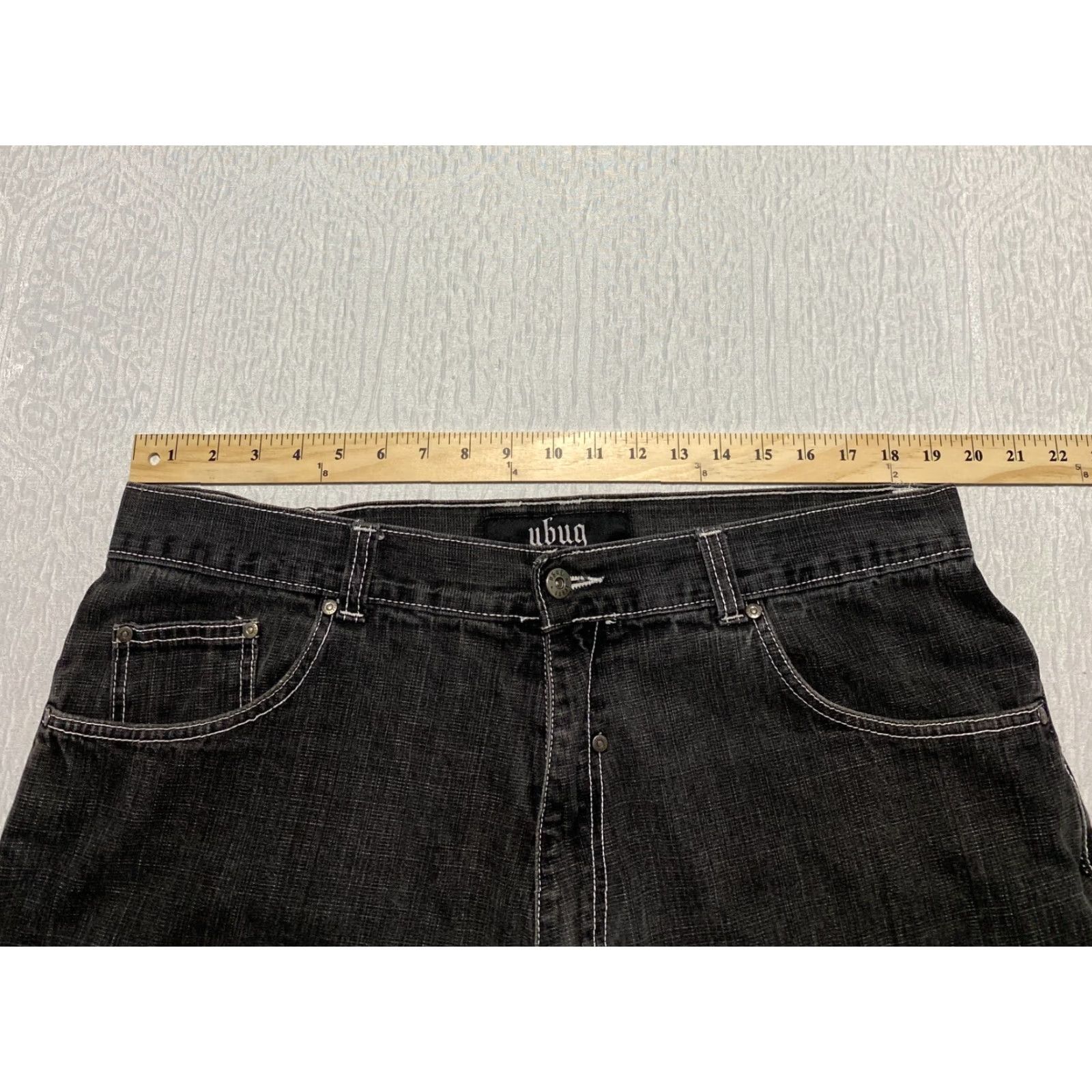 Vintage Ubug Men's Jeans Size 40×34 Black Relaxed Wide Leg Embroidered Pockets Size US 40 / EU 56 - 6 Thumbnail
