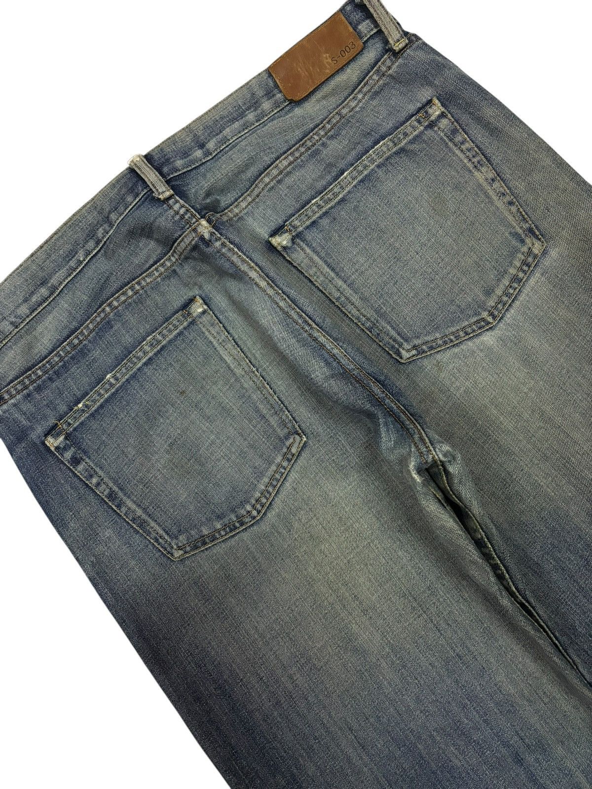 Japanese Brand × Kaihara Denim 90s Vintage Uniqlo S-003 Distressed Mud Washed Jeans Size US 37 - 5 Thumbnail