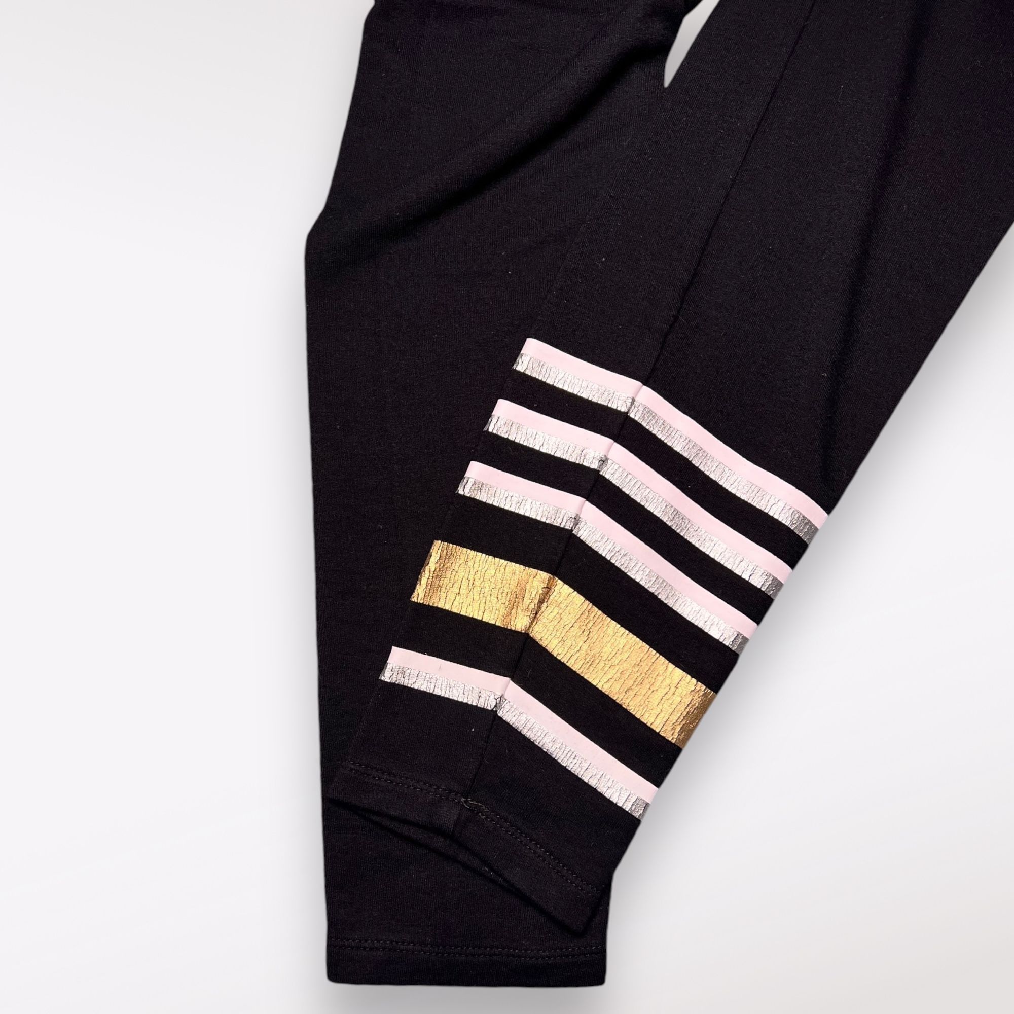 Designer Marc New York MNY Black Leggings Gold + White Stripes Small Size 28" / US 6 / IT 42 - 8 Thumbnail