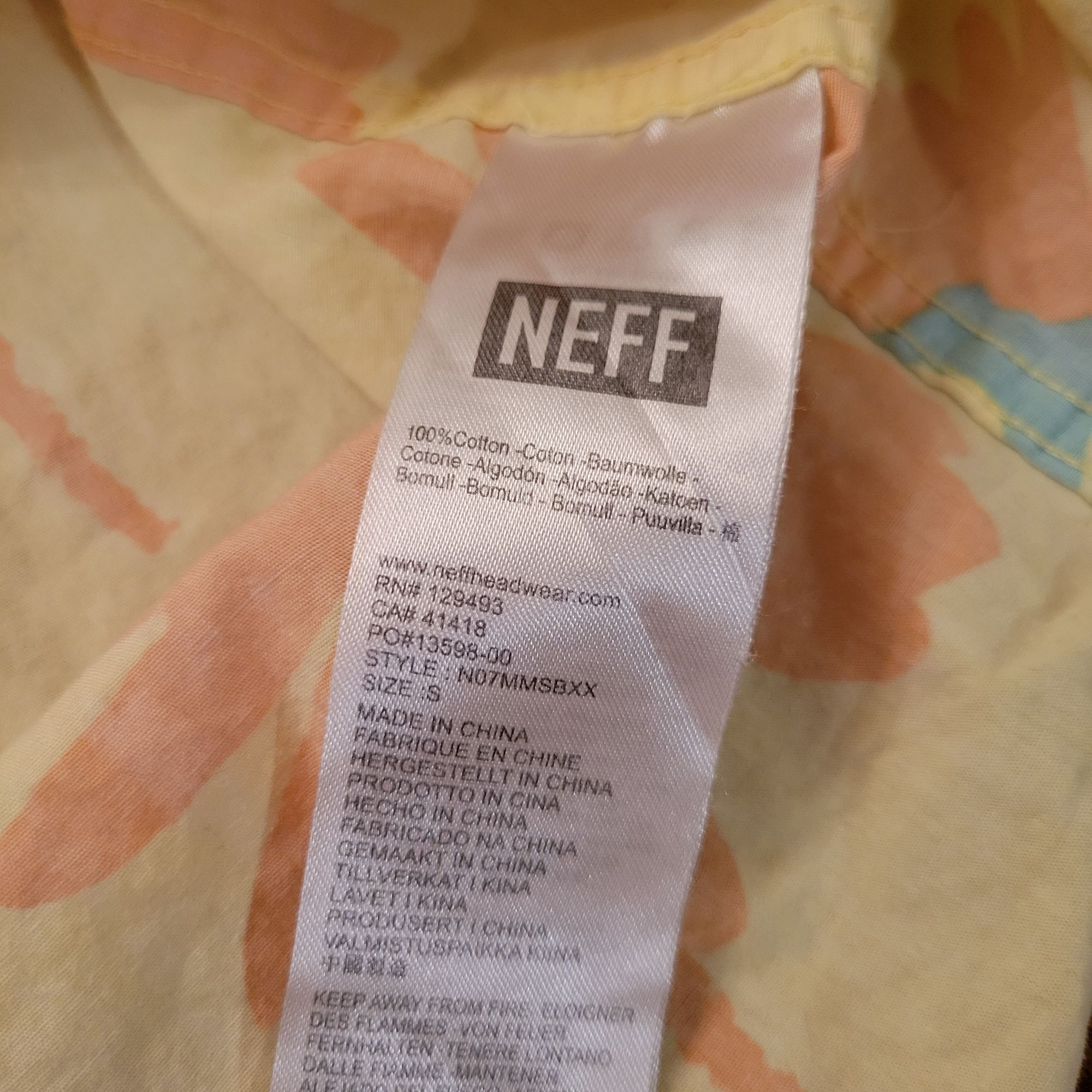 NEFF Neff Smiley Face Floral Short Sleeve Button Up Shirt S Cotto Size US S / EU 44-46 / 1 - 4 Thumbnail