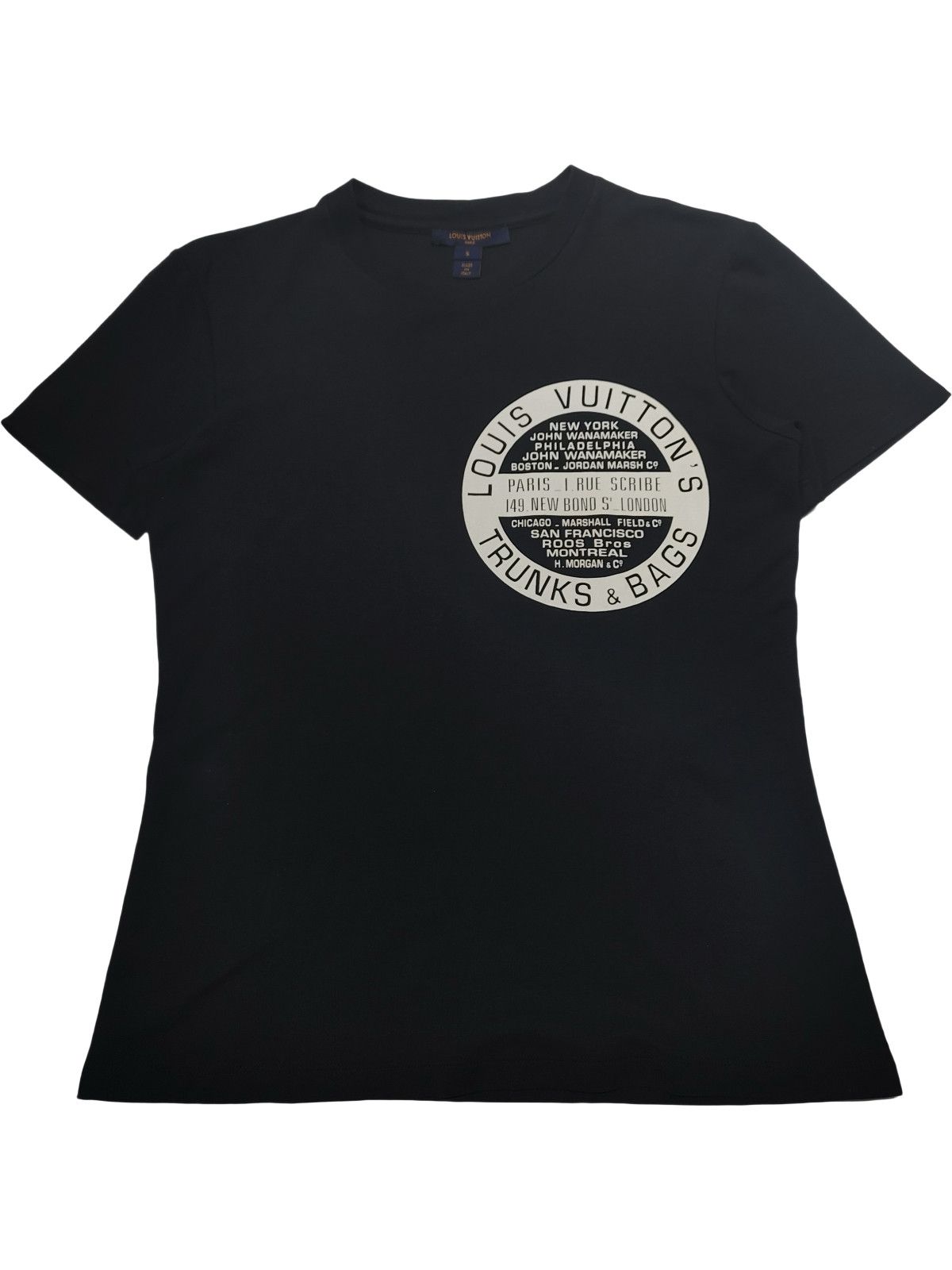 Louis Vuitton LOUIS VUITTON LOGO BLACK CREWNECK T-SHIRT FOR JAPAN