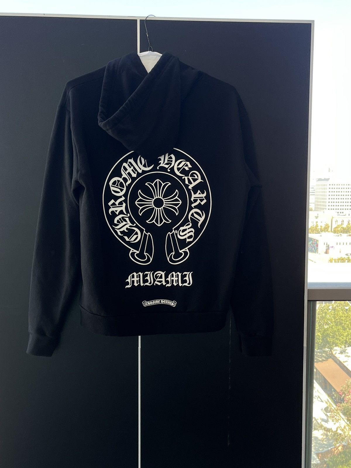 image of Chrome Hearts Horseshoe Miami Hoodie in Black, Women's (Size XS)