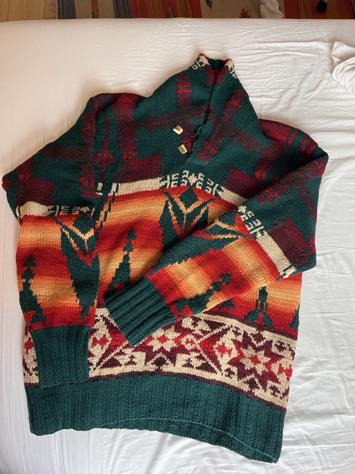 Ralph Lauren Ralph Lauren Polo Country Aztec sweater 1993 Size US L / EU 52-54 / 3 - 1 Thumbnail
