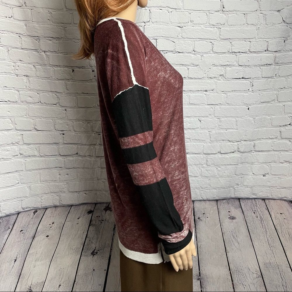NWT New $229 Kokun Brown Bamboo Cashmere Overdyed Striped S