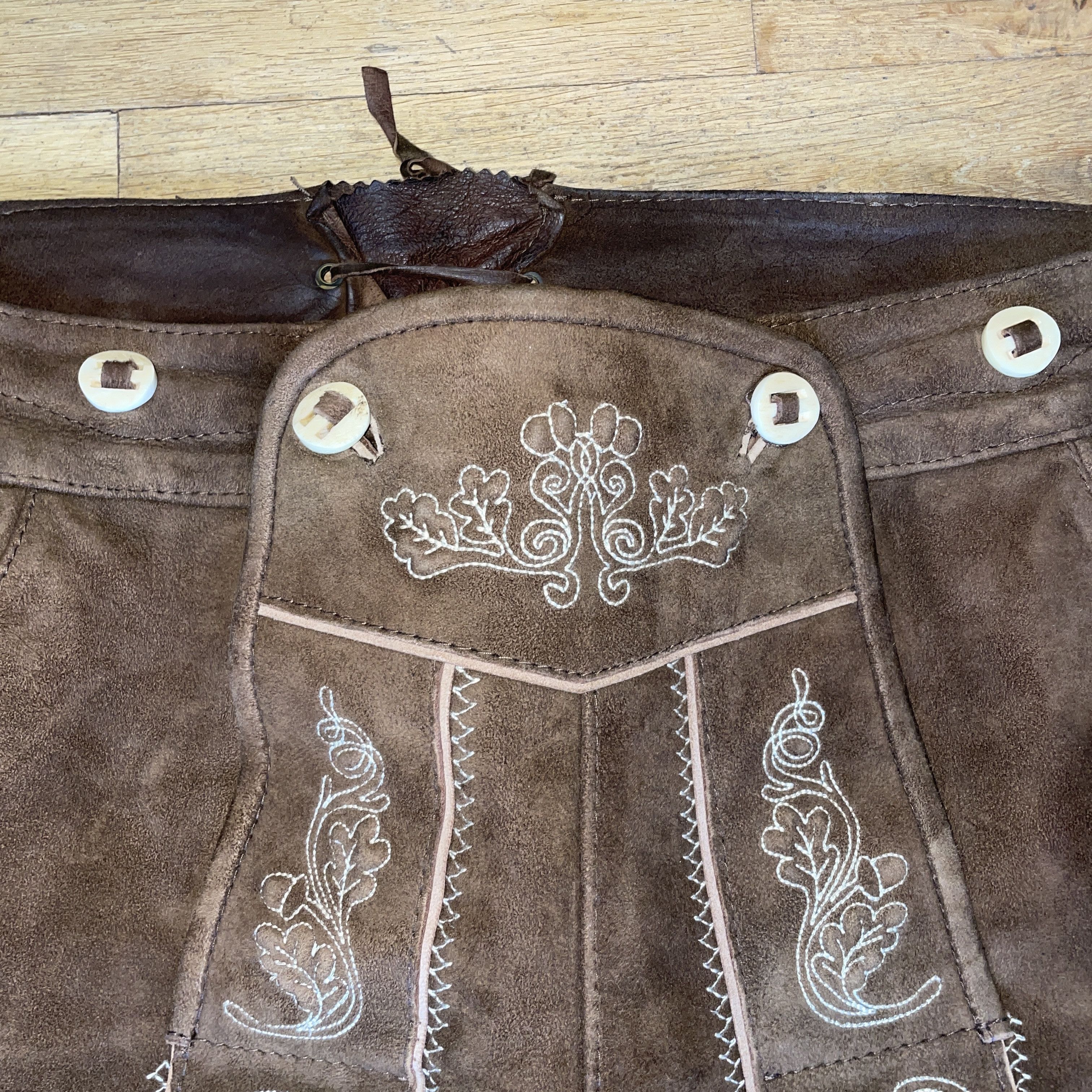 Vintage Trachten Bavarian Vintage Shorts 100% Leather Hunting 58 Size US 44 / EU 60 - 4 Thumbnail