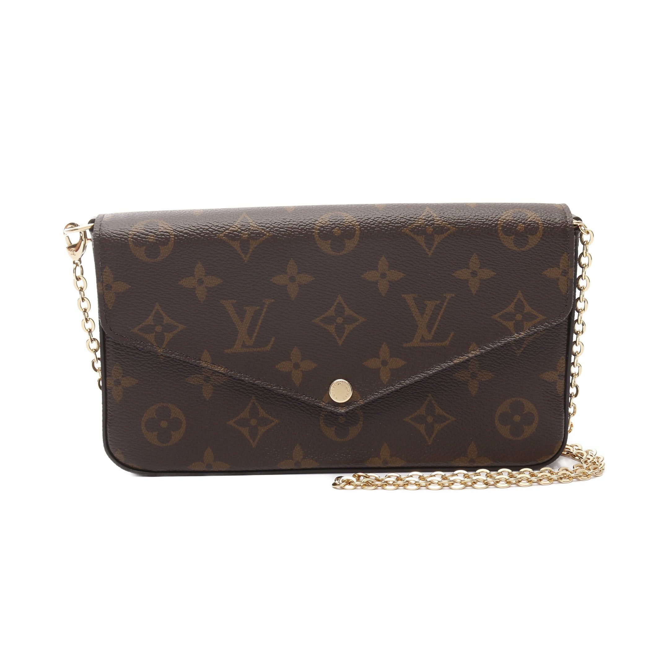 Louis Vuitton Louis Vuitton Pochette Felicie Monogram Fuchsia Chain Shoulder Bag Brown Size ONE SIZE - 1 Thumbnail