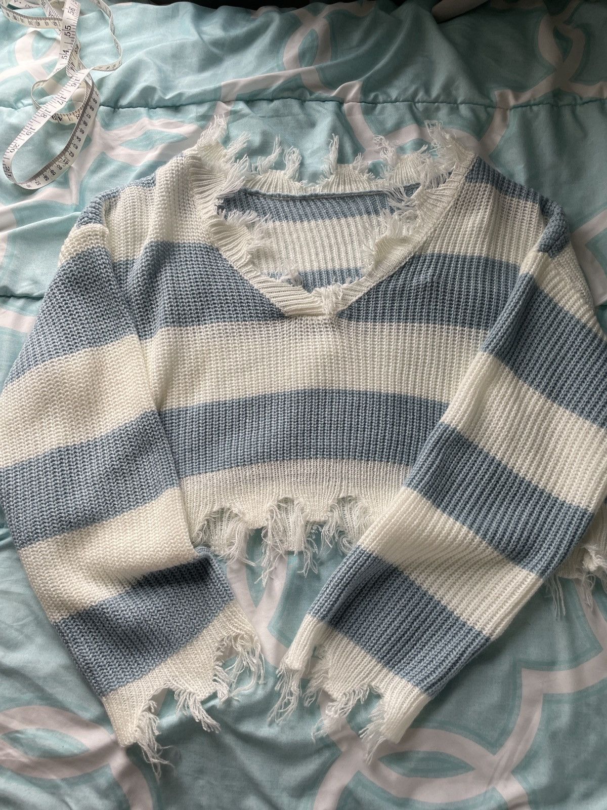Other Cropped Frayed Knit Sweater Size M / US 6-8 / IT 42-44 - 1 Thumbnail