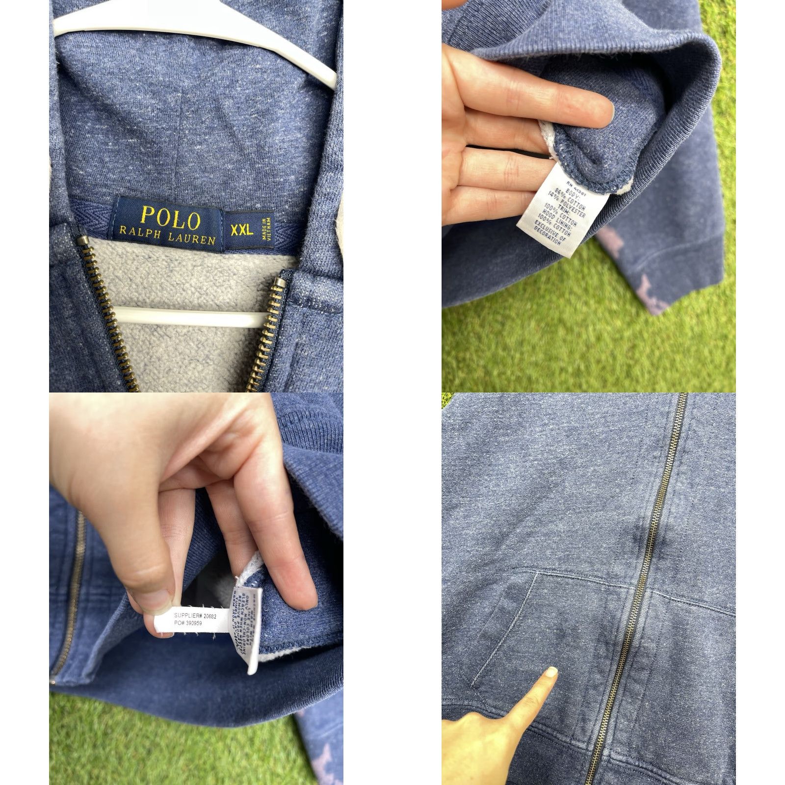 Polo Ralph Lauren VINTAGE Polo Ralph Lauren Rugby Hoodie Mens 2XL Blue Heavyweight Fleece Zip Up Sport Y2K Size US XXL / EU 58 / 5 - 8 Thumbnail