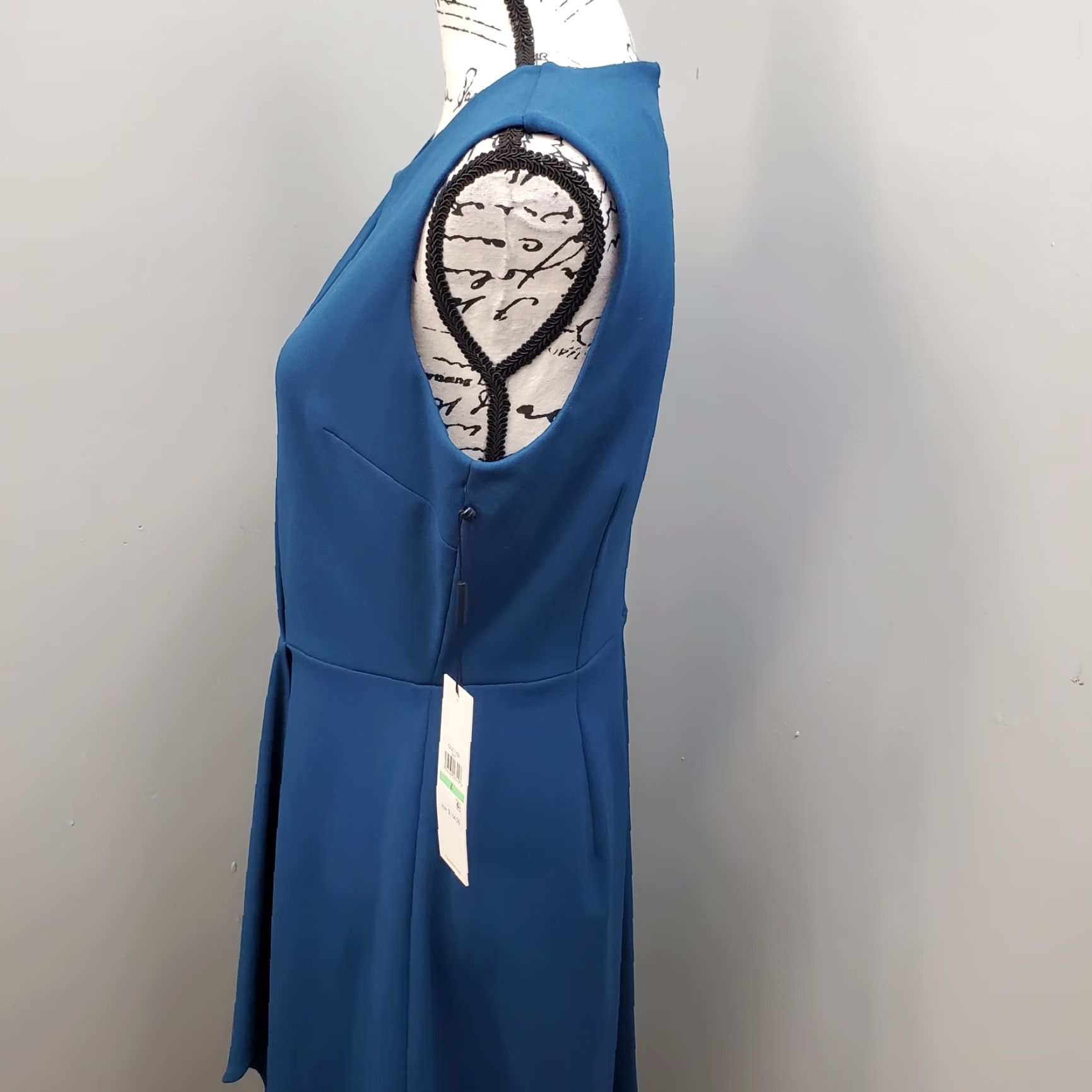 Calvin Klein Calvin Klein Wrap Dress Women Size 8 Blue Sleeveless Round Neck Zip Size M / US 6-8 / IT 42-44 - 5 Thumbnail