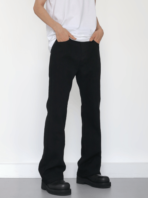 Japanese Brand × Vintage Retro black men's versatile straight casual flared jeans Size US 32 / EU 48 - 1 Thumbnail
