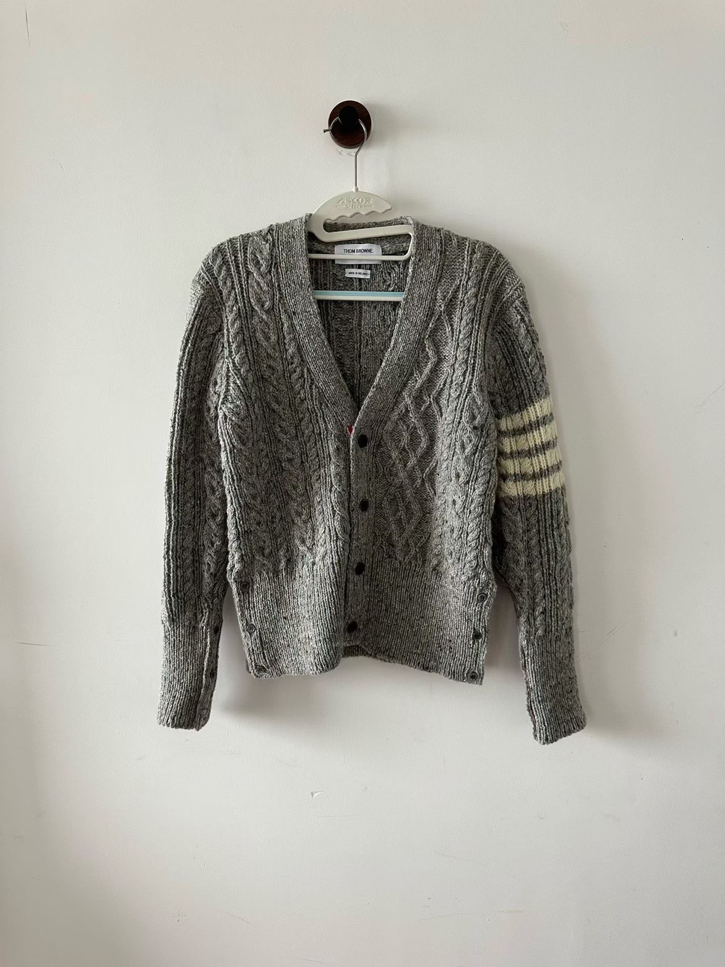Thom Browne Thom Browne Gray Wool Cardigan Size US S / EU 44-46 / 1 - 1 Thumbnail