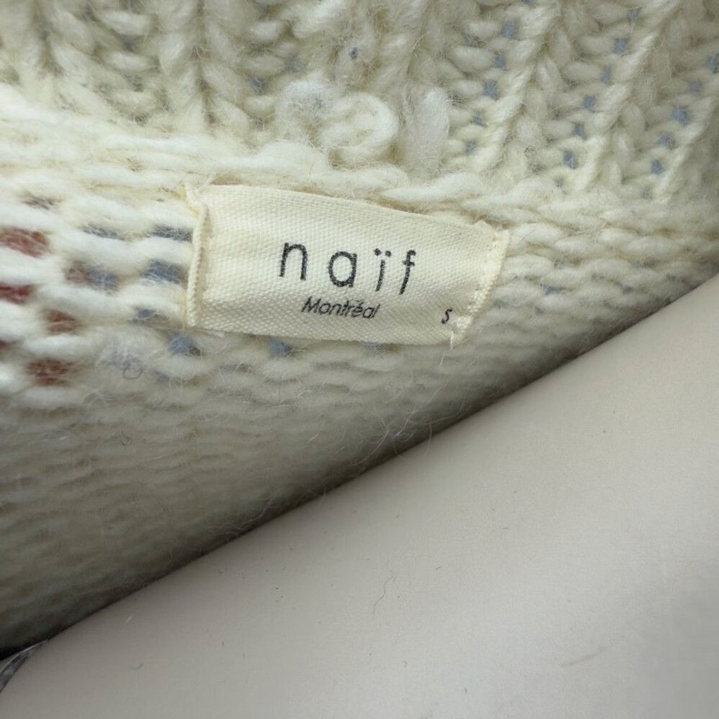 narifuri NAÏF MONTREAL Knitted Cream Warm Minimalist Cardigan Size S Size S / US 4 / IT 40 - 4 Thumbnail
