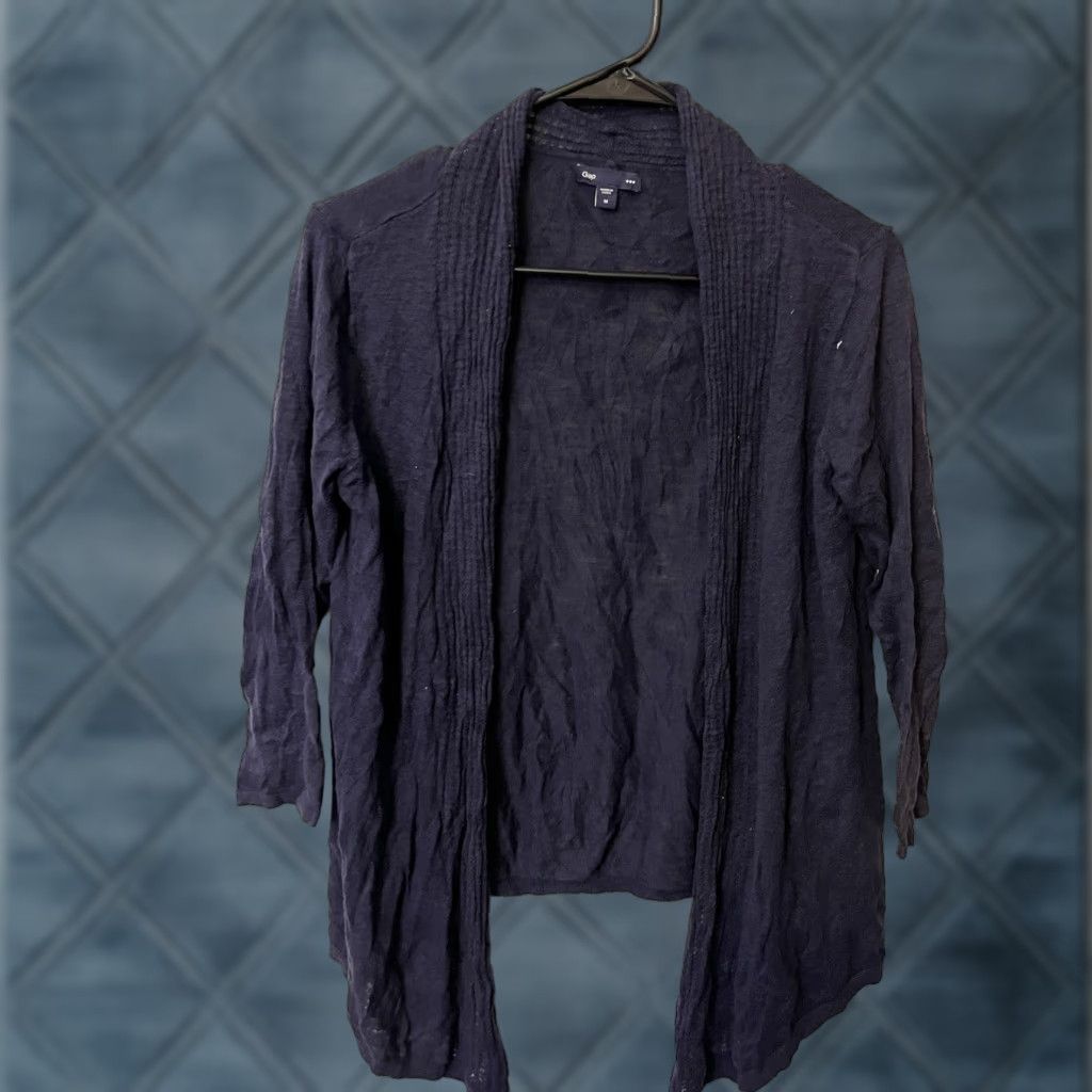 Gap Gap Cardigan Women Short Sleeve Open Front Knit Navy Blue Solid Medium Size M / US 6-8 / IT 42-44 - 1 Thumbnail