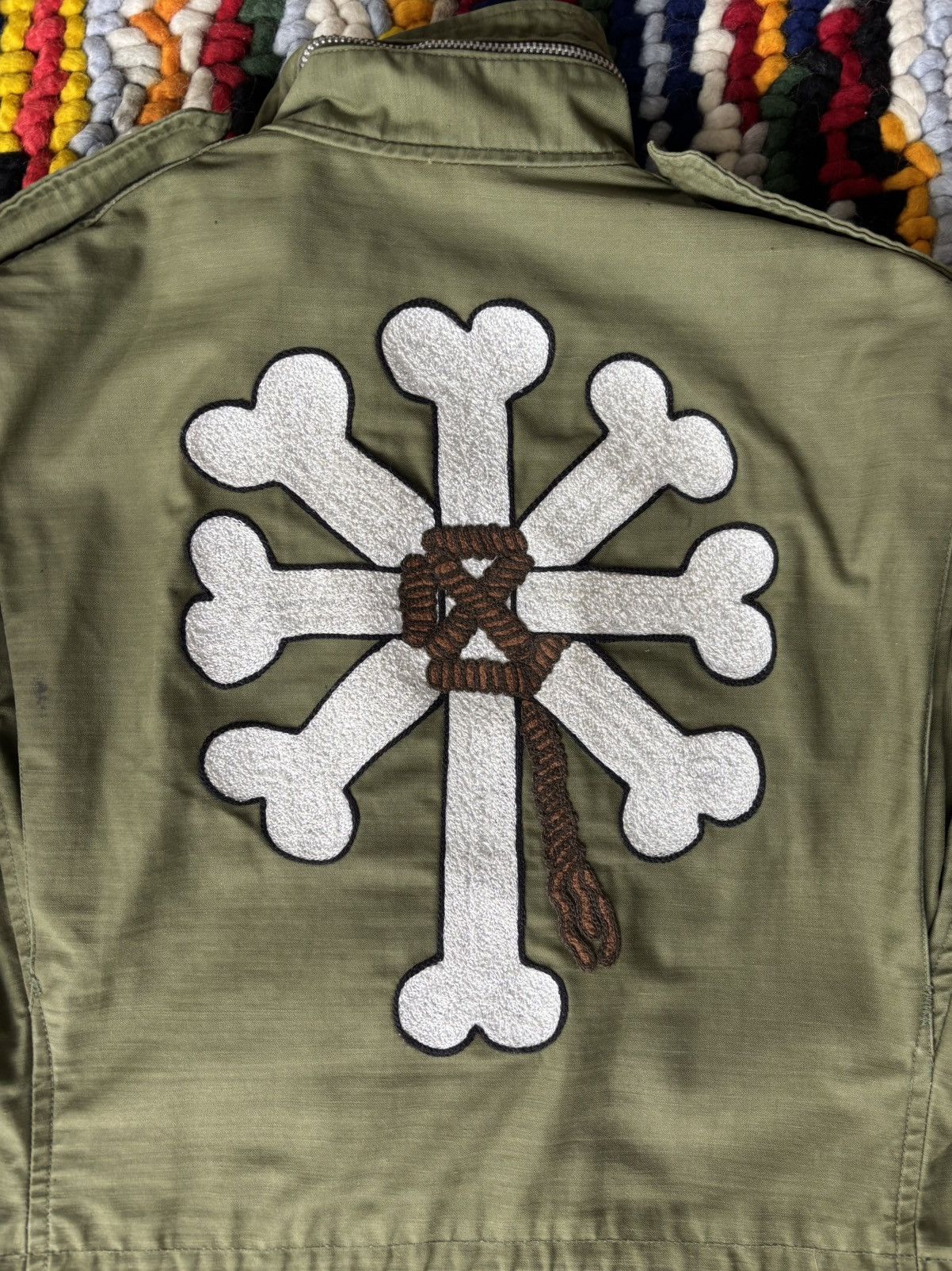 Vintage Vintage 1970s M-65 Jacket Embroidered Skull Size US L / EU 52-54 / 3 - 10 Thumbnail