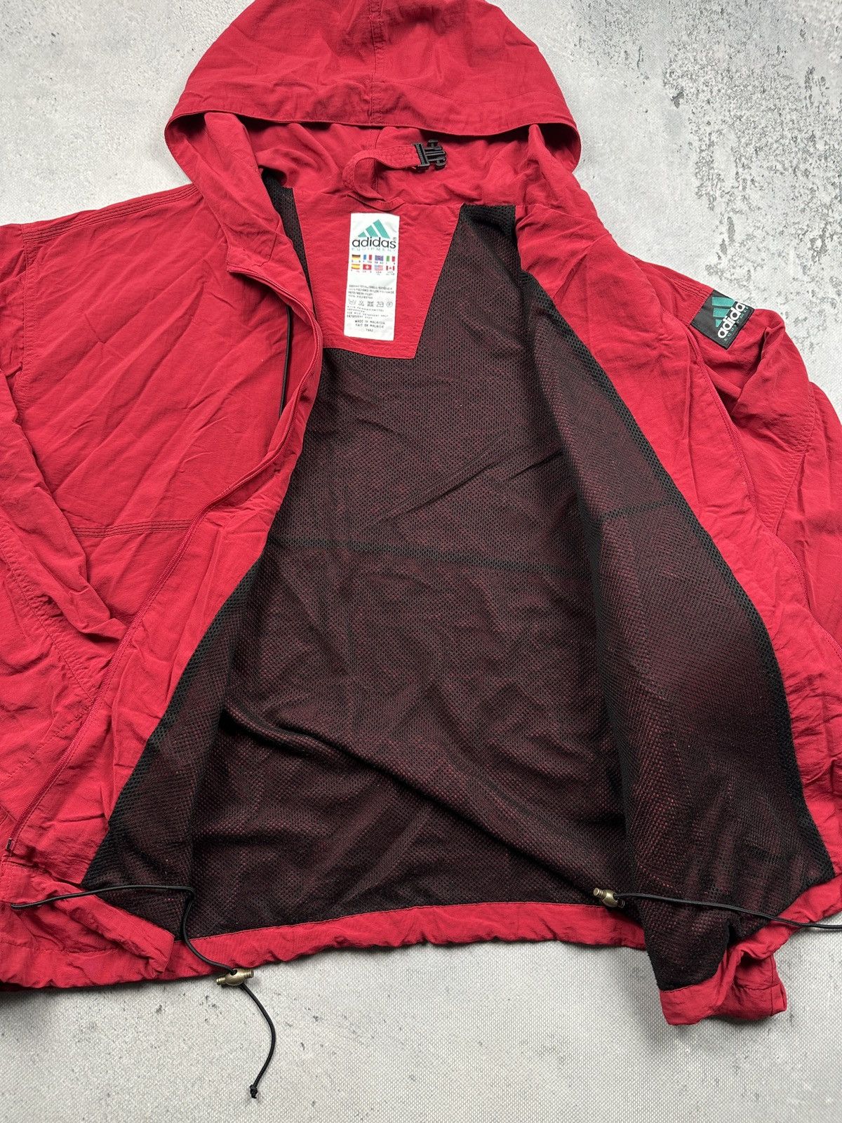 Adidas Vintage Adidas Equipment Red Hooded Windbreaker Jacket 90s Size US XL / EU 56 / 4 - 7 Thumbnail