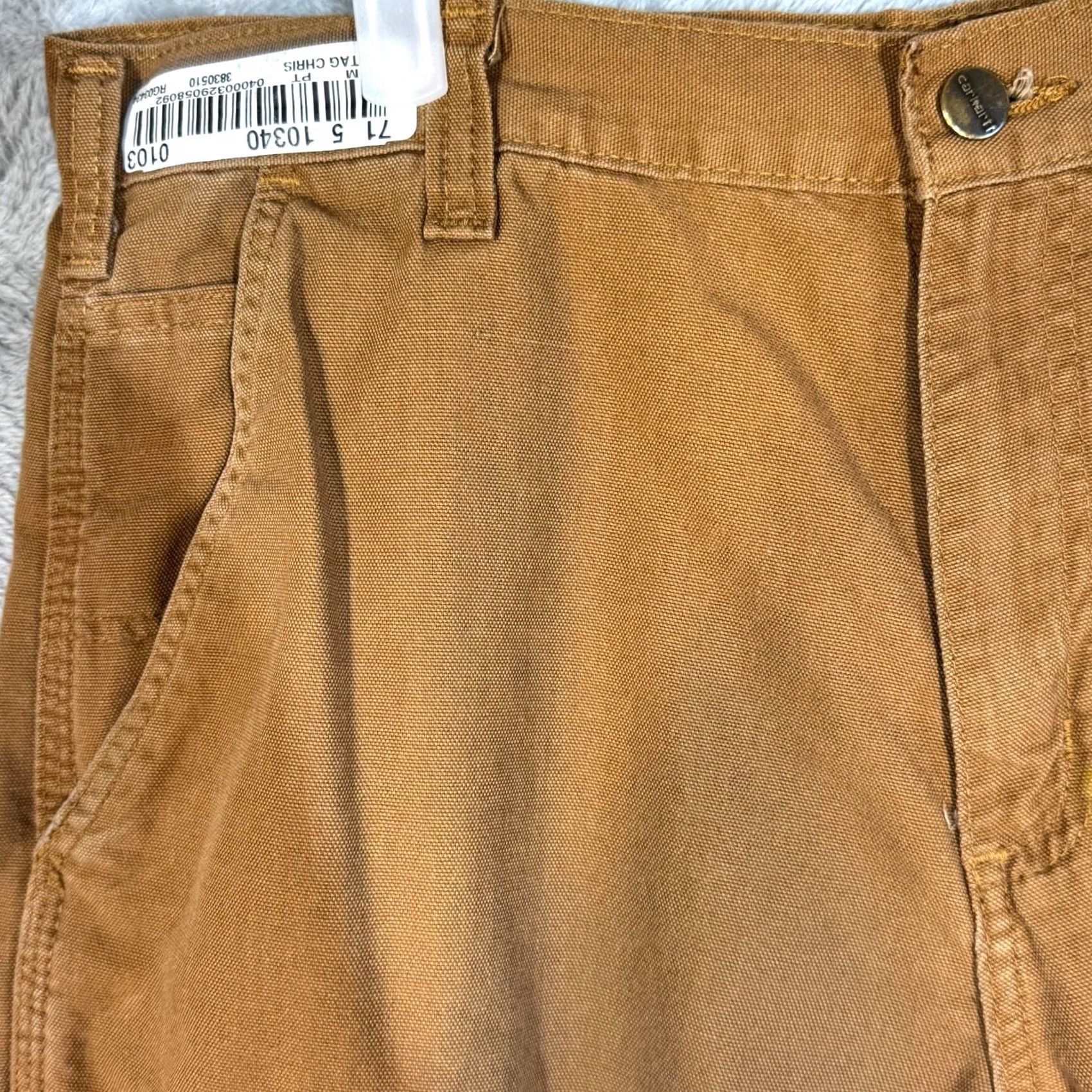 Carhartt VINTAGE Carhartt Carpenter Pants Mens 34x34 Brown Dungaree Fit Workwear Utility Zip Fly Denim Jeans Size US 34 / EU 50 - 3 Thumbnail