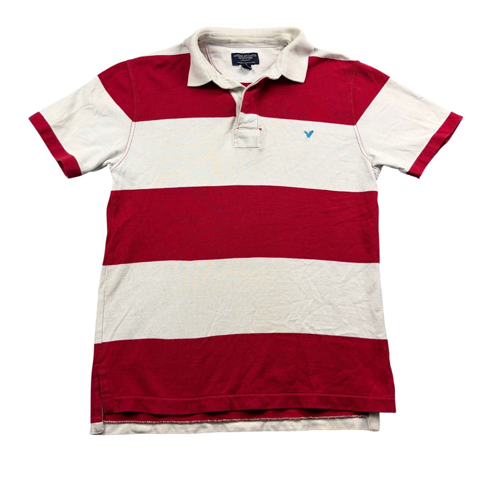 American Eagle Outfitters × Vintage Y2K American Eagle Polo Shirt Men's Small Red Stripe Cotton Size US M / EU 48-50 / 2 - 1 Thumbnail