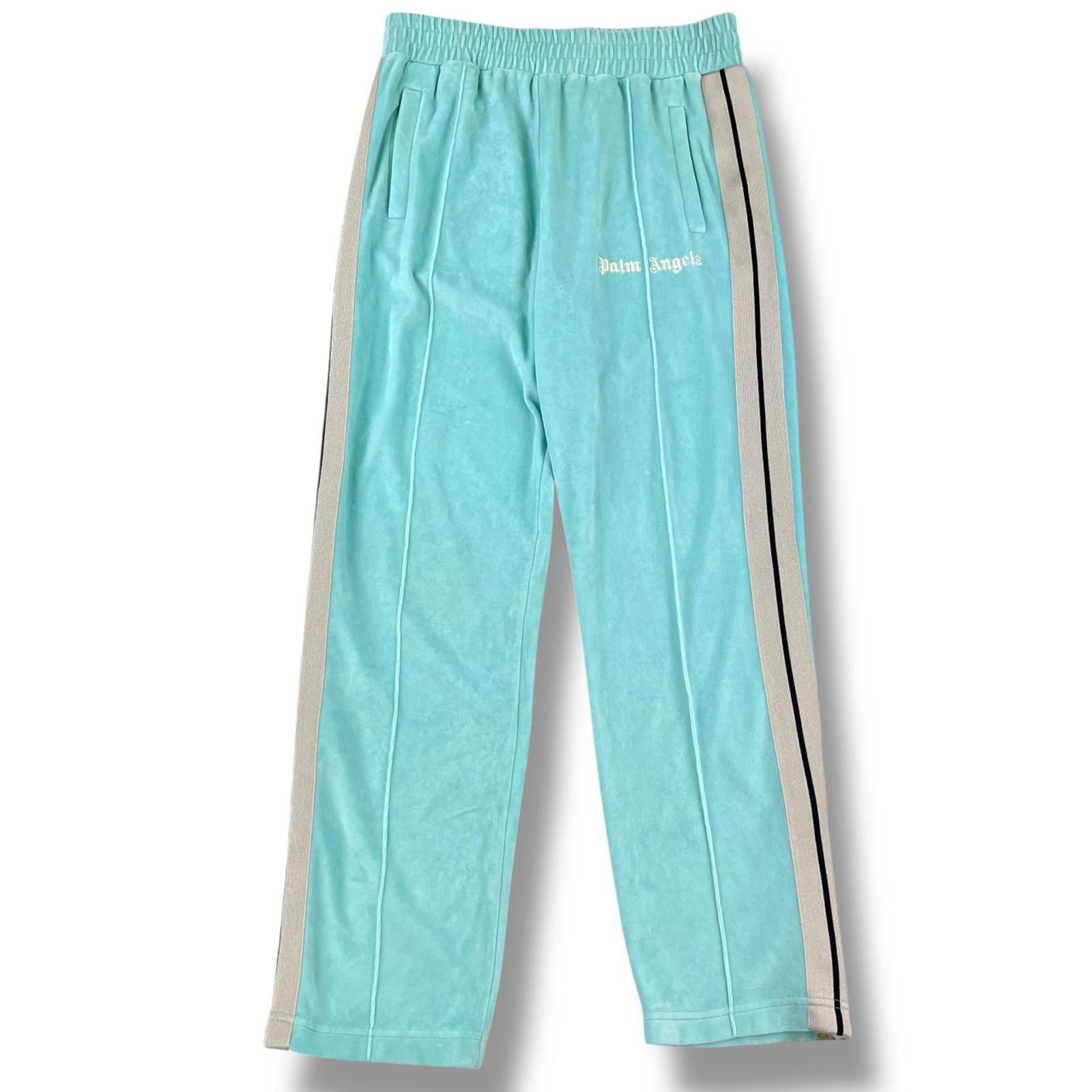 Palm Angels Palm Angels Light Blue Velour Sweatpants Size US 34 / EU 50 - 2 Thumbnail