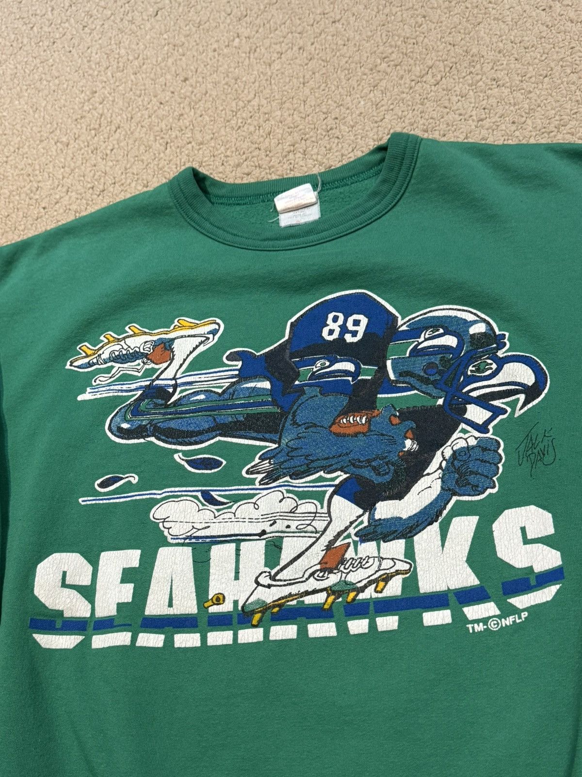 NFL Vintage 80s NFL Seattle Seahawks Green Crewneck Size Medium Size US M / EU 48-50 / 2 - 2 Thumbnail