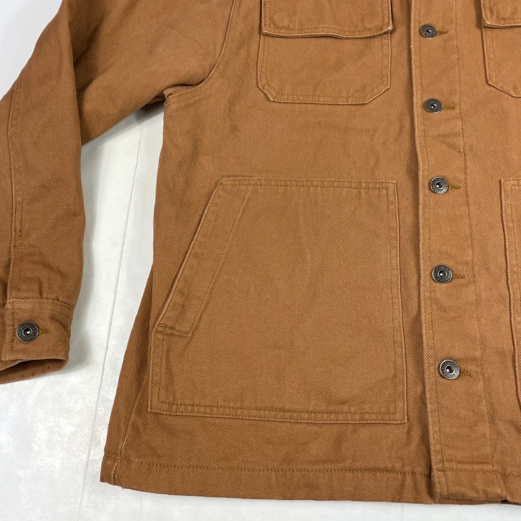 CLOT Brooklyn Cloth Jacket Mens Medium Brown Twill Flannel Lined Field Workwear Military Jacket Wind-Resistant Pockets Fall Winter Spring Size US M / EU 48-50 / 2 - 6 Thumbnail