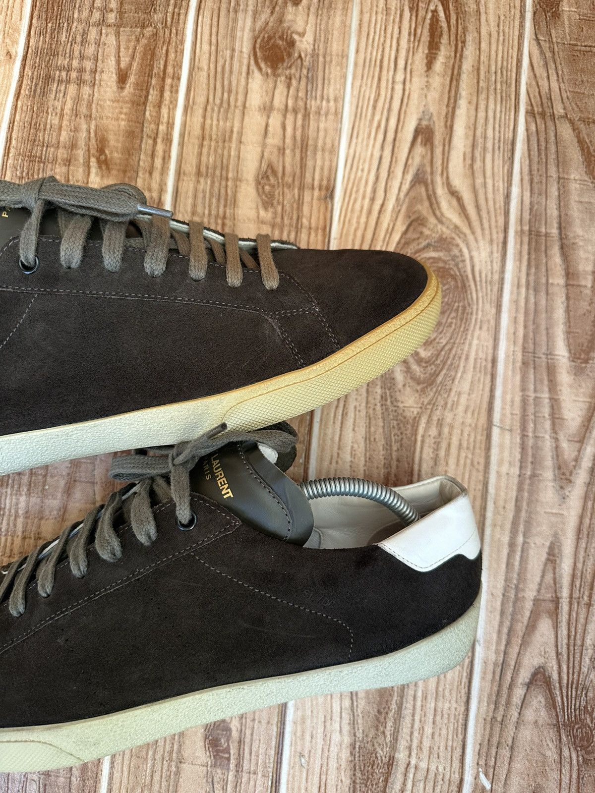 Saint Laurent Paris Saint Laurent HEDI SLI Court Classic Low-Top Suede Trainers Size US 12 / EU 45 - 12 Thumbnail
