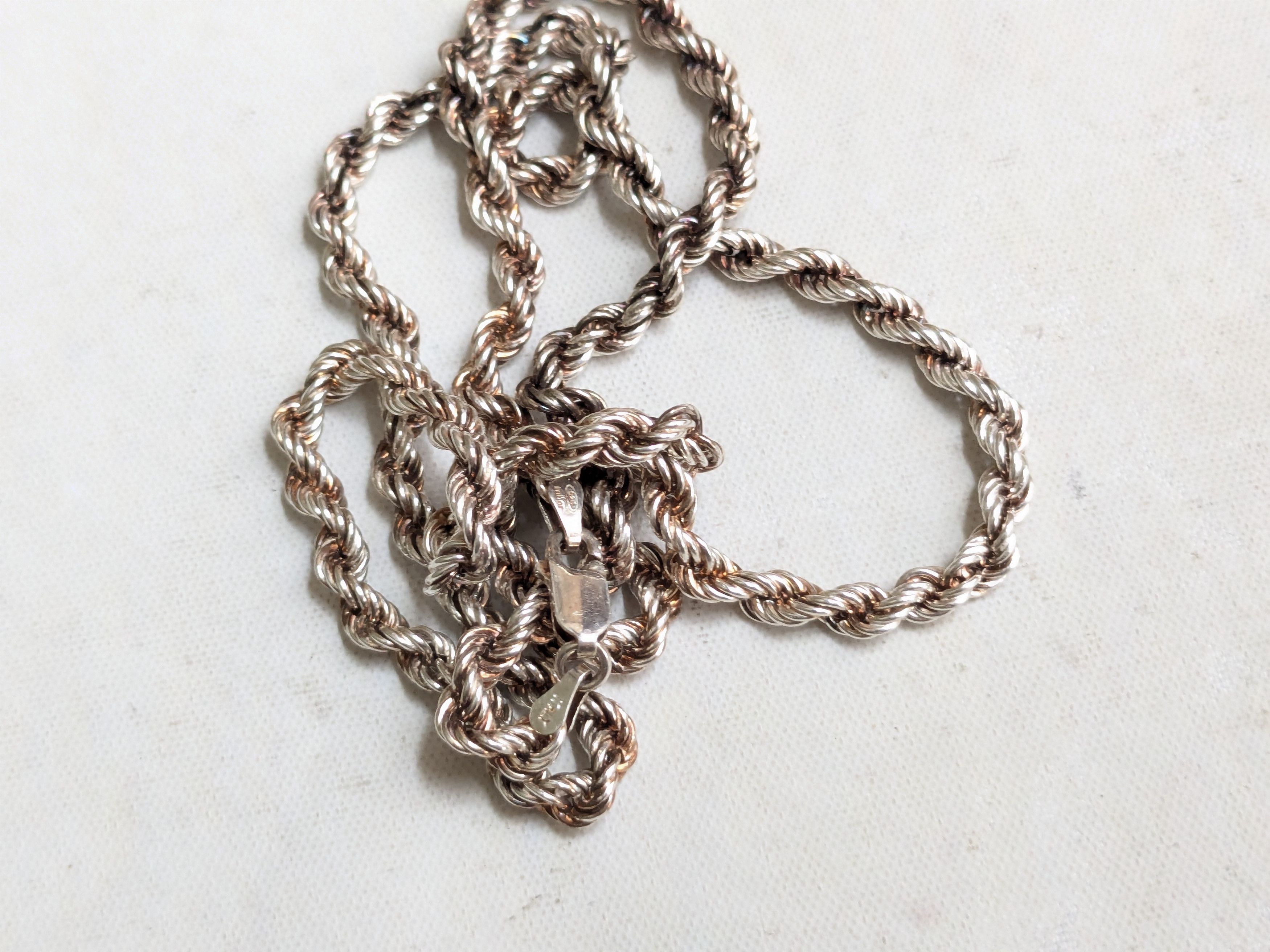 Jewelry Milor Sterling Silver Rope Necklace Twist 24" Size ONE SIZE - 8 Thumbnail