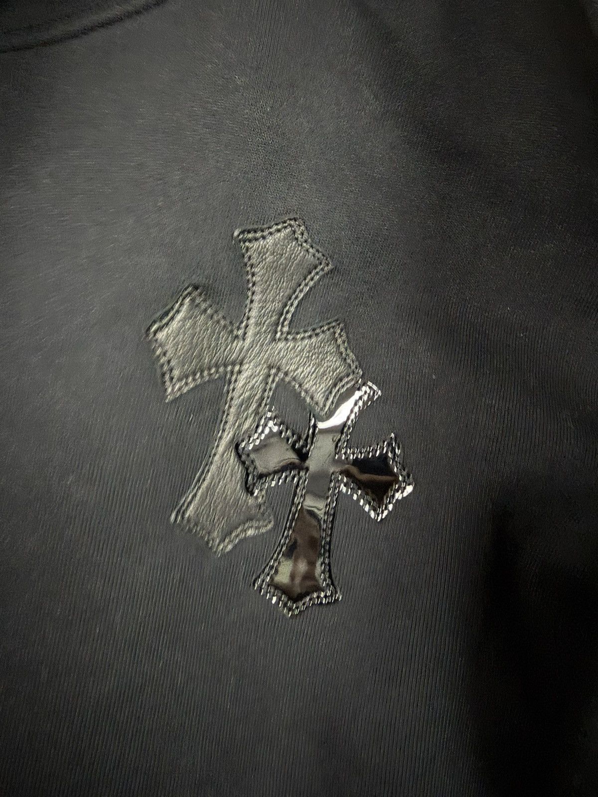 Chrome Hearts Chrome Hearts Black Ponyhair Multi Cross Patch Crewneck Size US L / EU 52-54 / 3 - 3 Thumbnail