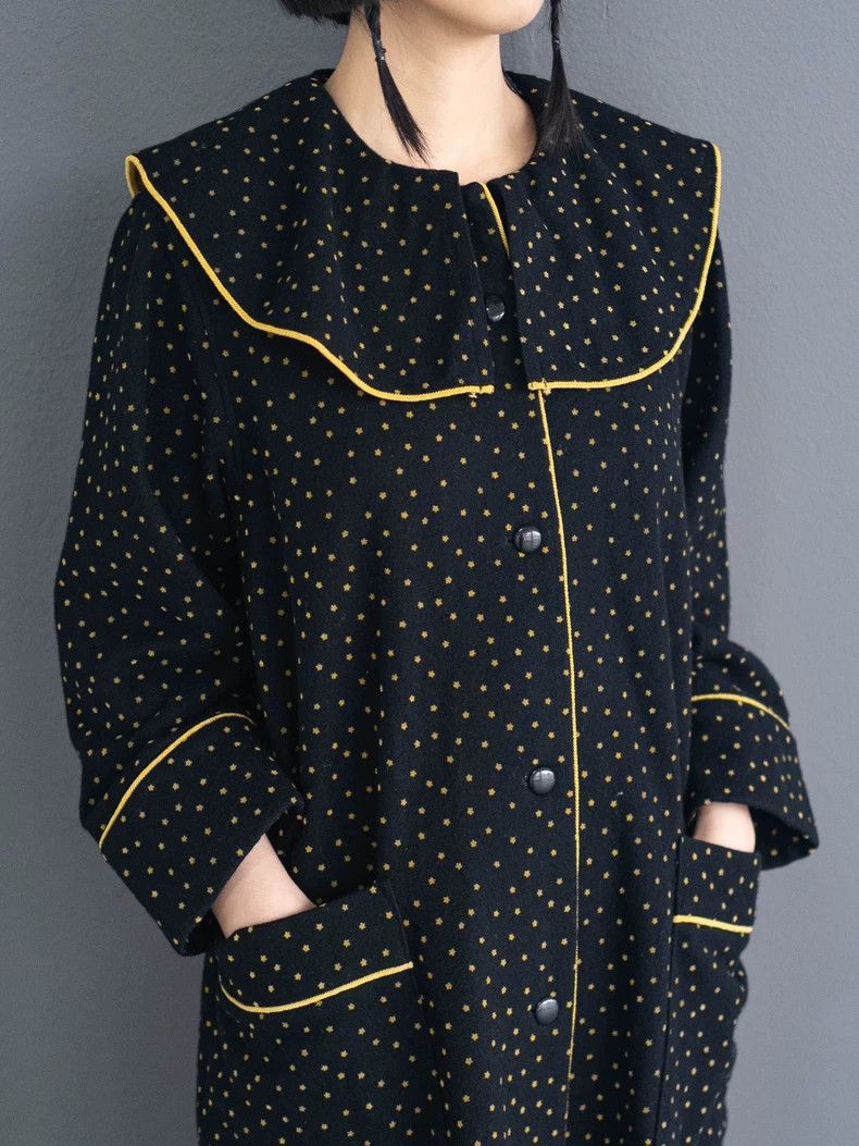 Kenzo KENZO Early black star lace collar robe vintage Size M / US 6-8 / IT 42-44 - 1 Thumbnail
