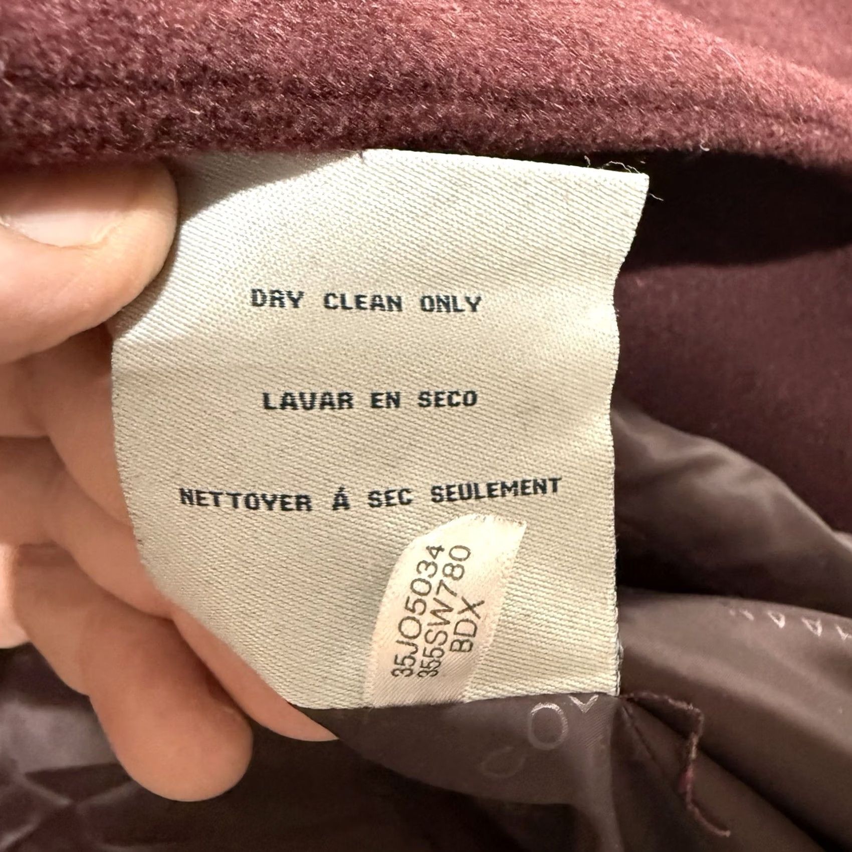 Cole Haan VINTAGE Cole Haan Coat Wool Burgundy Belted Duffle Overcoat Women 10 Wool Blend Signature Old Money Quit Luxury Length 35” P2P 19” Size L / US 10 / IT 46 - 7 Thumbnail