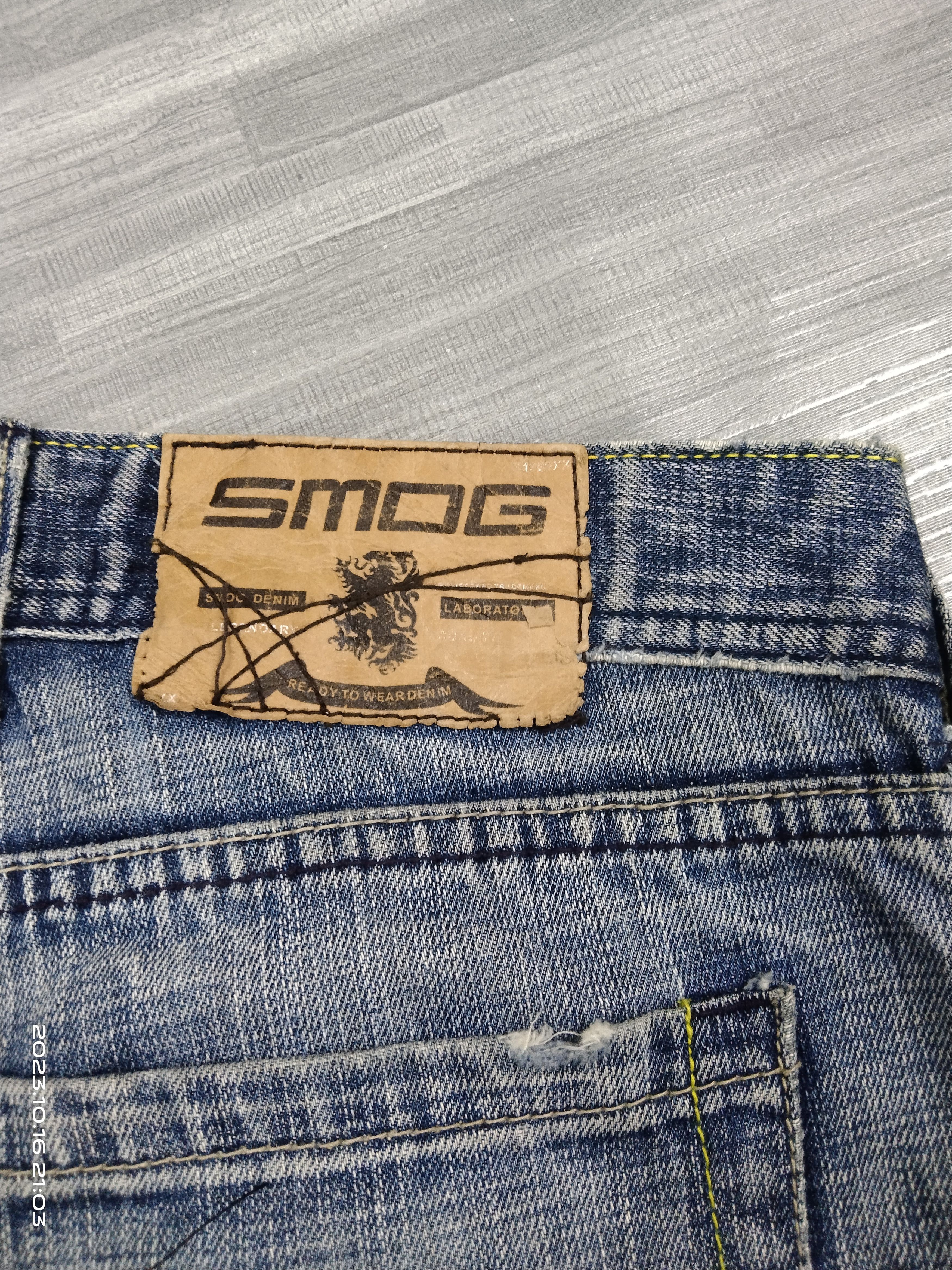 Japanese Brand SICK RIPED FLARE SMOG DENIM PANTS Size US 33 - 12 Thumbnail