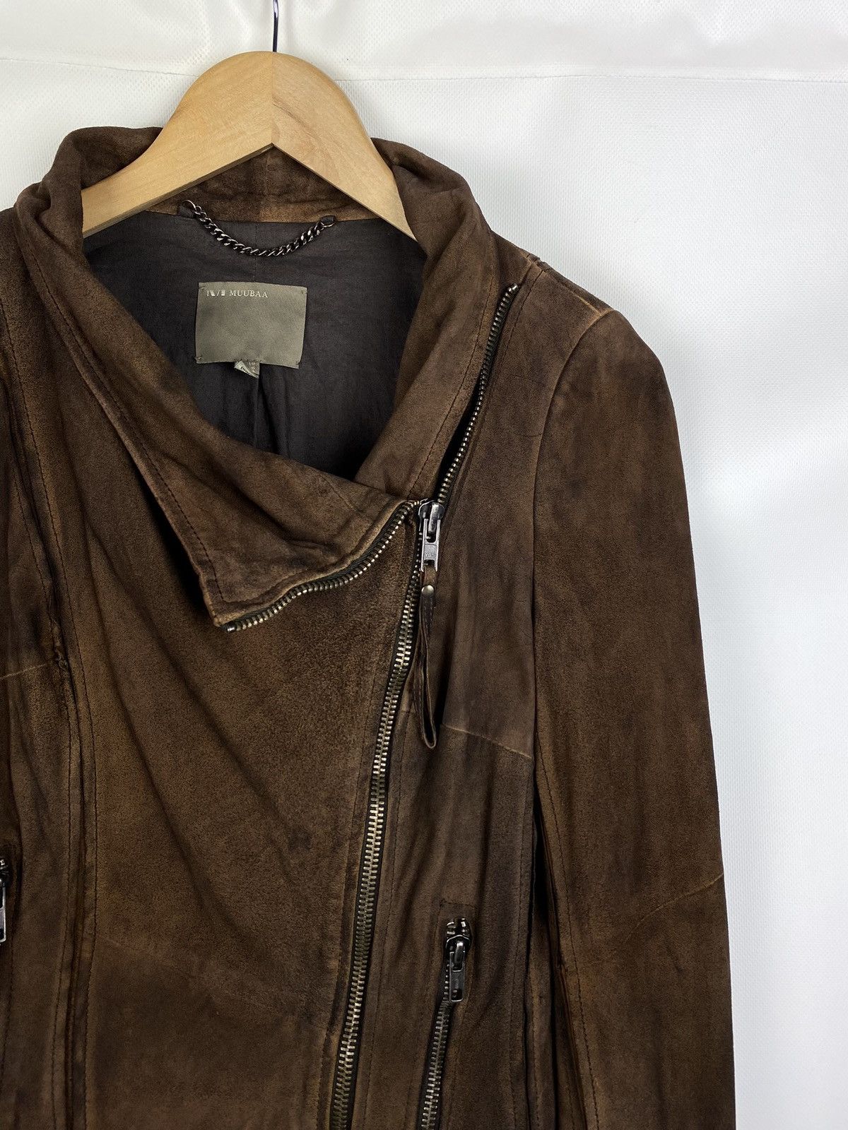 Designer × Muubaa Muubaa ladies goat suede avant-garde biker jacket Size M / US 6-8 / IT 42-44 - 5 Thumbnail