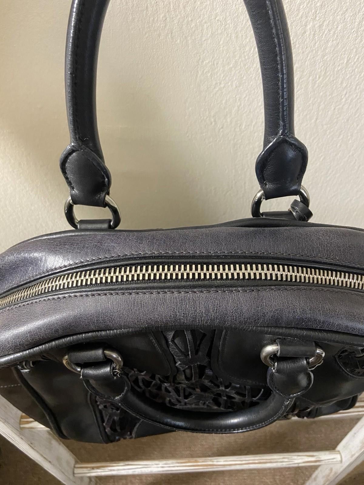 Miu Miu Rare Miu Miu Black Leather Laser Cutout Bowling Tote Handbag Size ONE SIZE - 9 Thumbnail