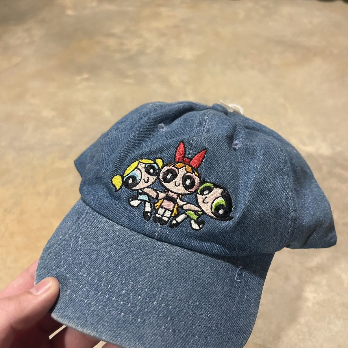 Cartoon Network × Vintage NEW Vintage 2000 Powerpuff Girls Denim Snapback Hat Cartoon Size ONE SIZE - 3 Thumbnail