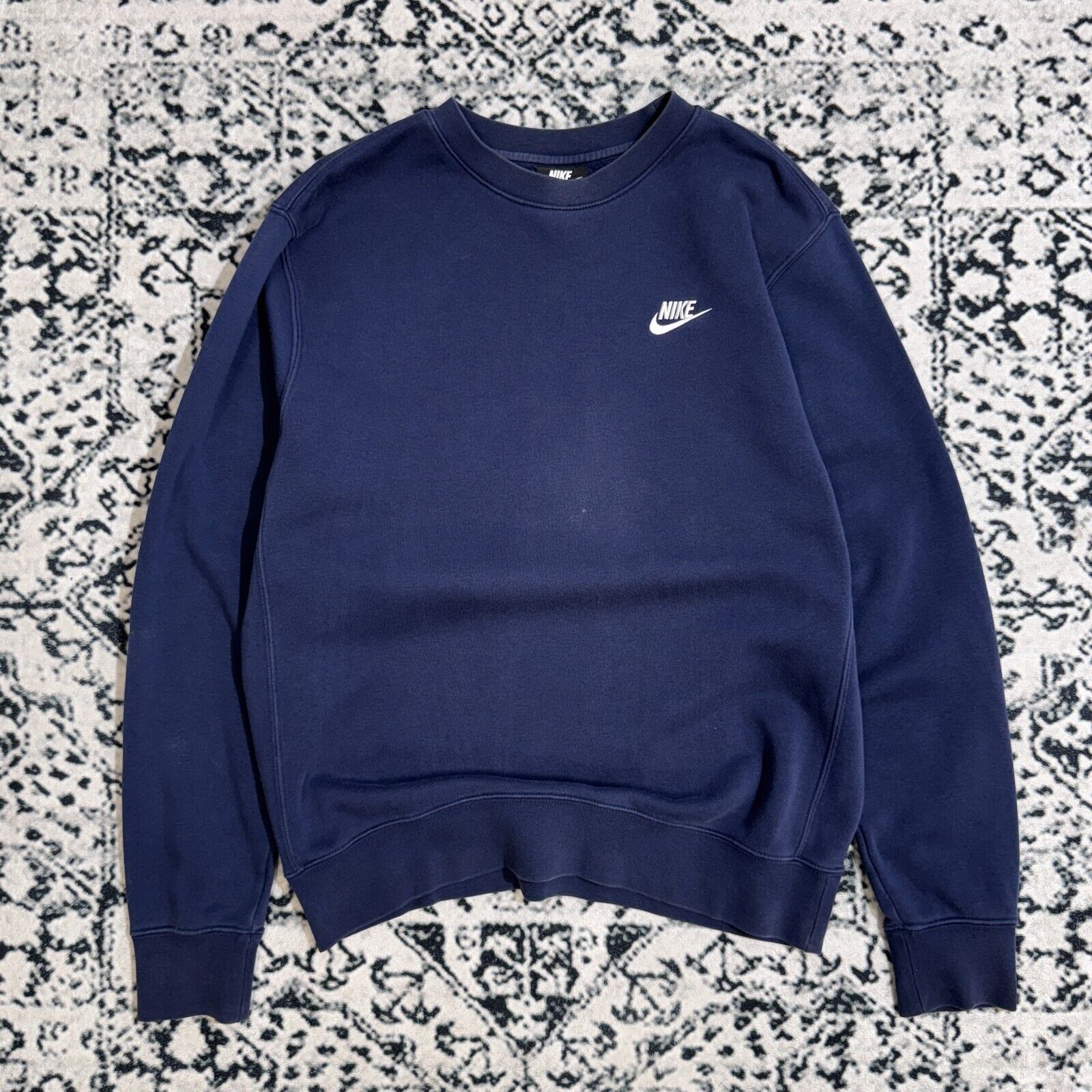 Nike × Vintage Vintage Nike Unisex Navy Cotton Crewneck Size S Y2K Club 90s Size US S / EU 44-46 / 1 - 1 Thumbnail