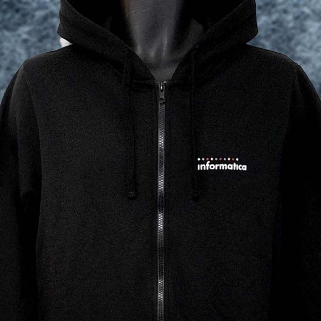 Vintage Informatica Mens Hoodie Sweatshirt Full Zip Data Management Software Size Medium Black District Size US M / EU 48-50 / 2 - 1 Thumbnail