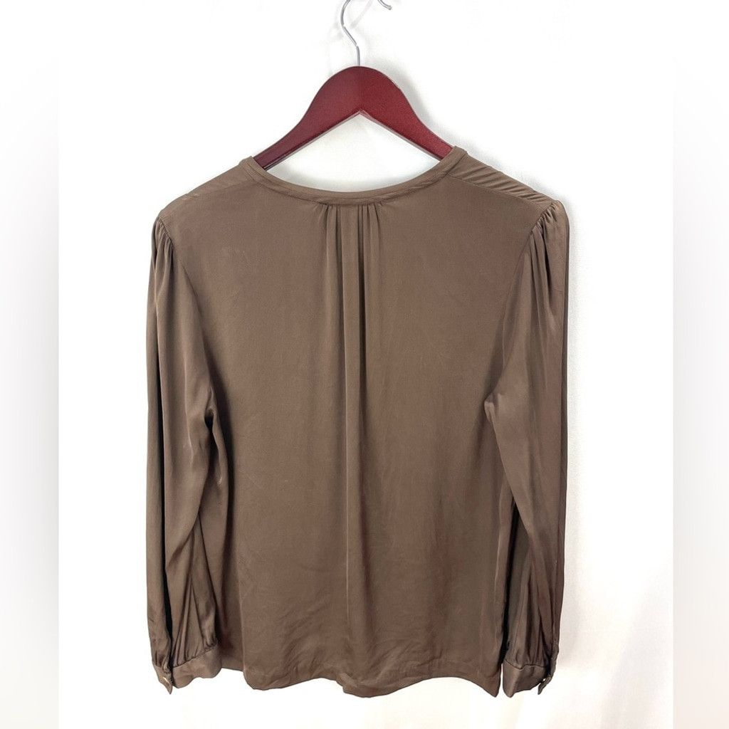 Diane von Furstenberg Diane Von Furstenberg Brown Silk Blouse Size 14 (fits M/L) Size XL / US 12-14 / IT 48-50 - 3 Thumbnail