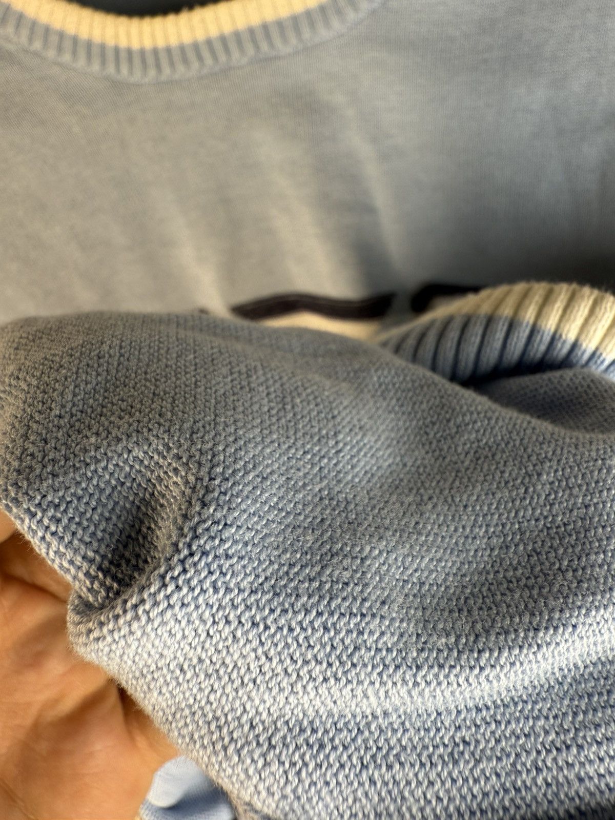 Yves Saint Laurent Blue YSL Sweater Knit Light Big Logo Size US M / EU 48-50 / 2 - 10 Thumbnail
