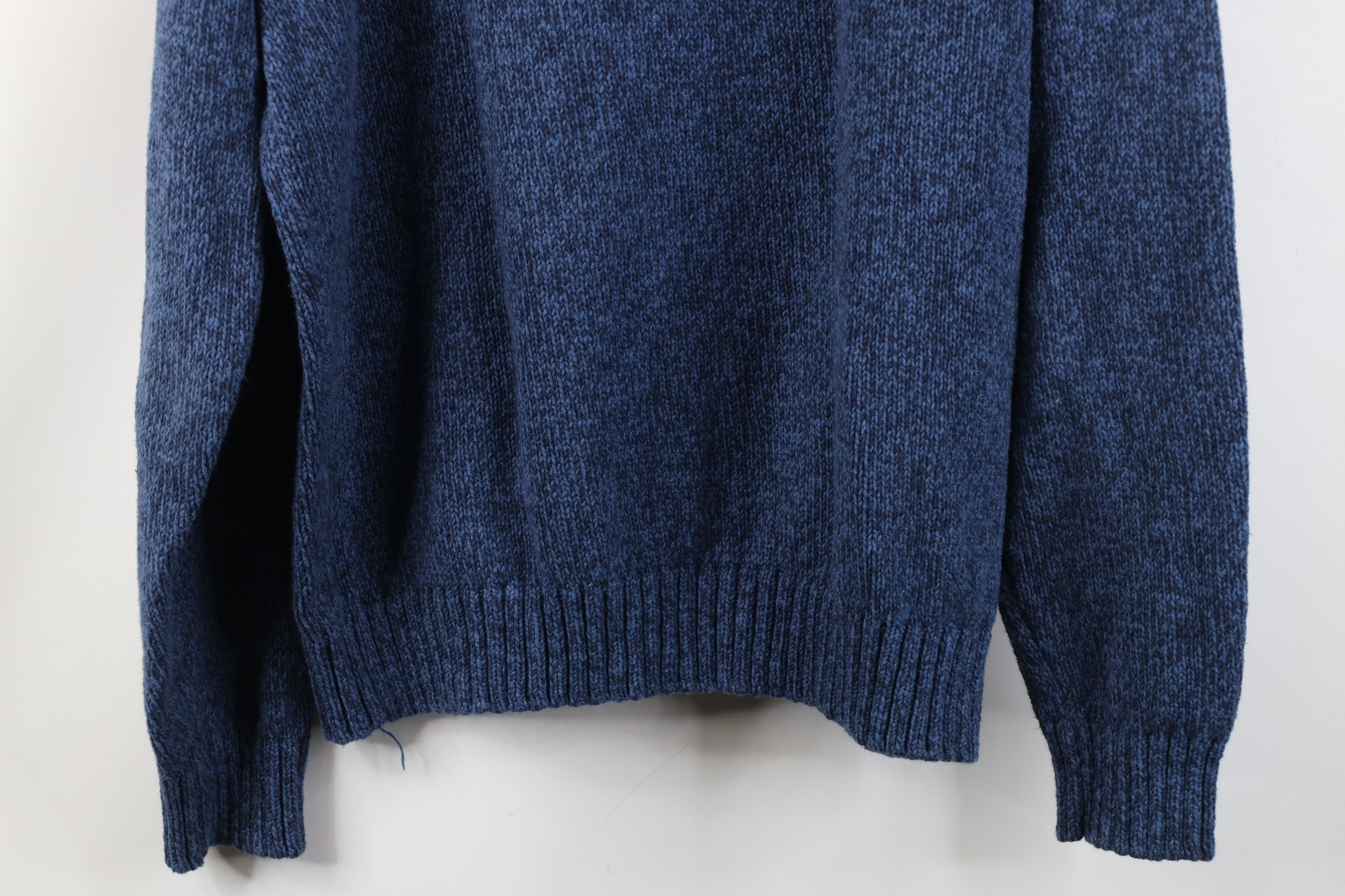 L.L. Bean Vintage LL Bean Heavyweight Cotton Knit Henley Sweater Blue Size US L / EU 52-54 / 3 - 10 Thumbnail
