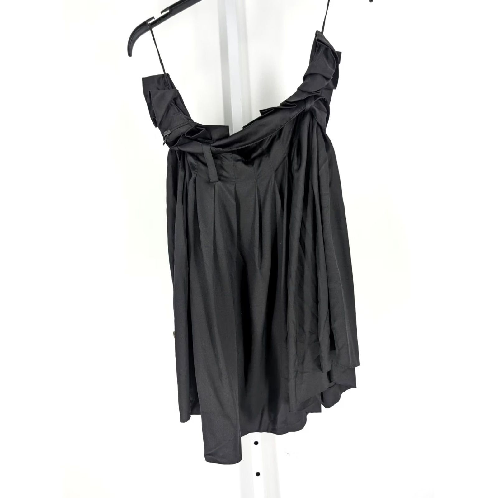 Alexander McQueen VINTAGE Alexander McQueen Skirt Women 44 Black Silk Satin Pleated Belted Knee Length Italy Size 30" / US 8 / IT 44 - 3 Thumbnail