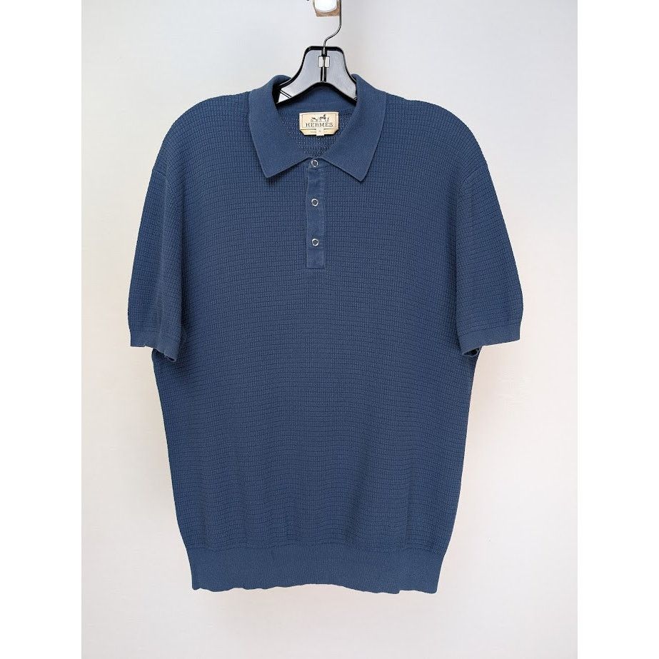 Hermes o1rshd1 CC20 Button Polo Shirt in Blue Size US M / EU 48-50 / 2 - 1 Thumbnail
