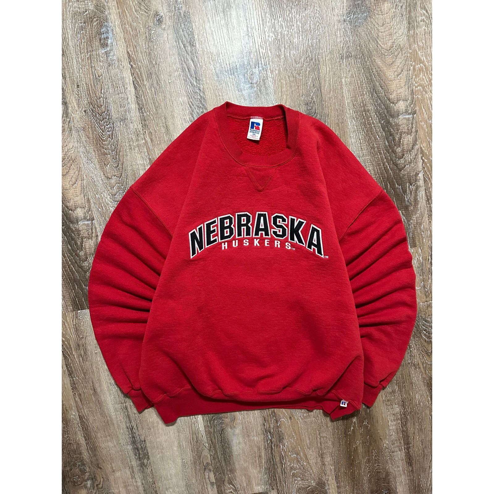 Russell Athletic × Vintage VTG Nebraska Huskers Embroidered Russell Athletic Sweatshirt Size US XXL / EU 58 / 5 - 1 Thumbnail