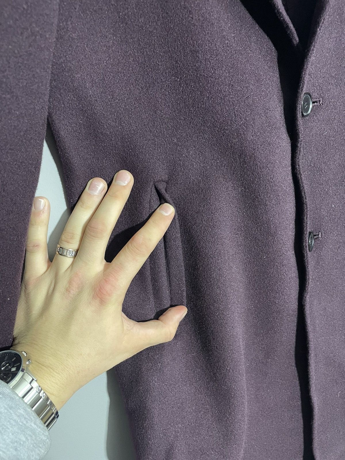 The Kooples The Kooples Burgundy Wool Coat Jacket size 44 Size M / US 6-8 / IT 42-44 - 7 Thumbnail