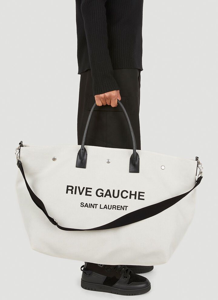 Saint Laurent Paris o1tp1o0125 Size: OS/Rive Gauche Shopping Bag in White Size ONE SIZE - 6 Thumbnail