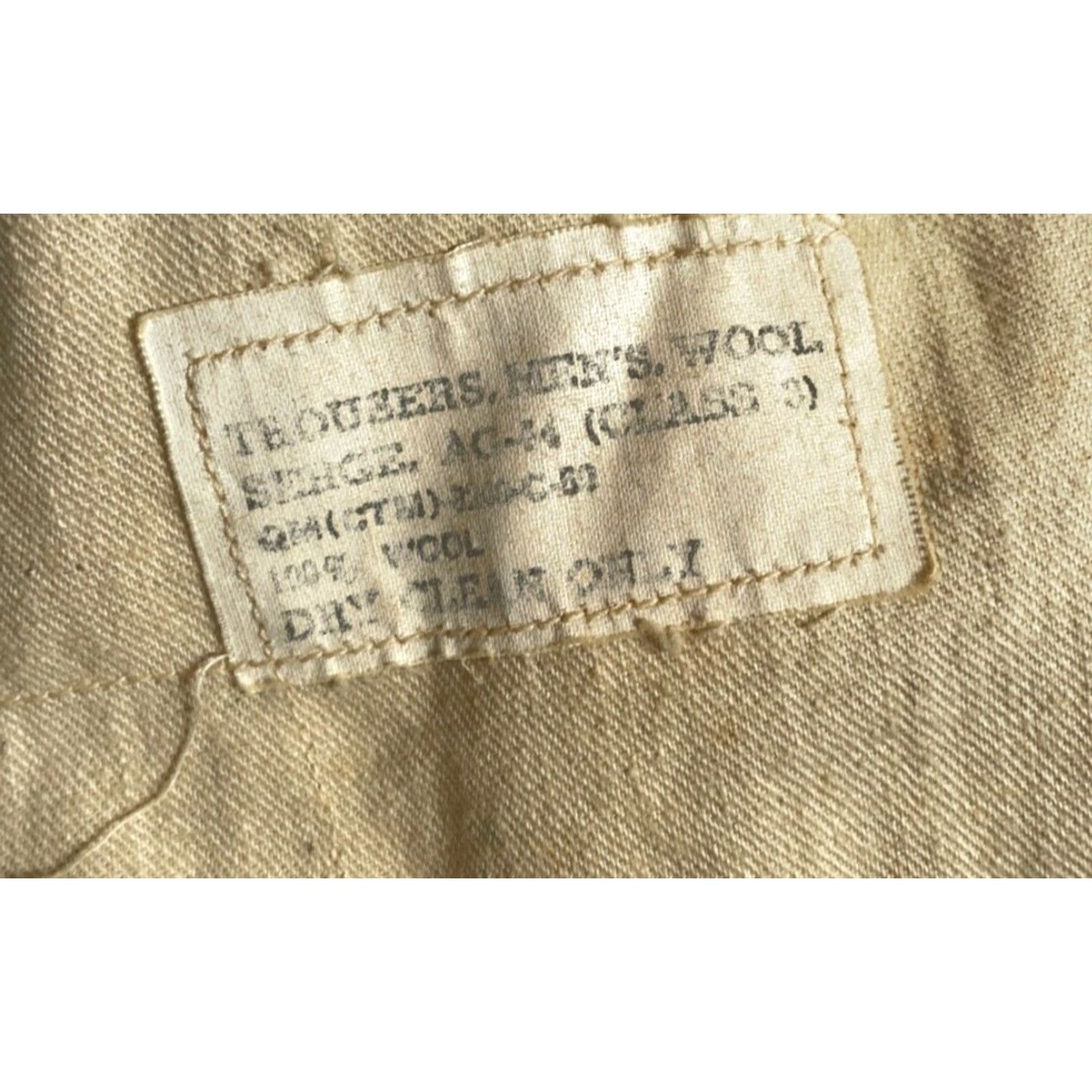 Olive Vintage Men's Army Wool Trousers 30x30 Olive Green Cotton Dress Pants Reg Army Uniform Size US 30 / EU 46 - 4 Thumbnail
