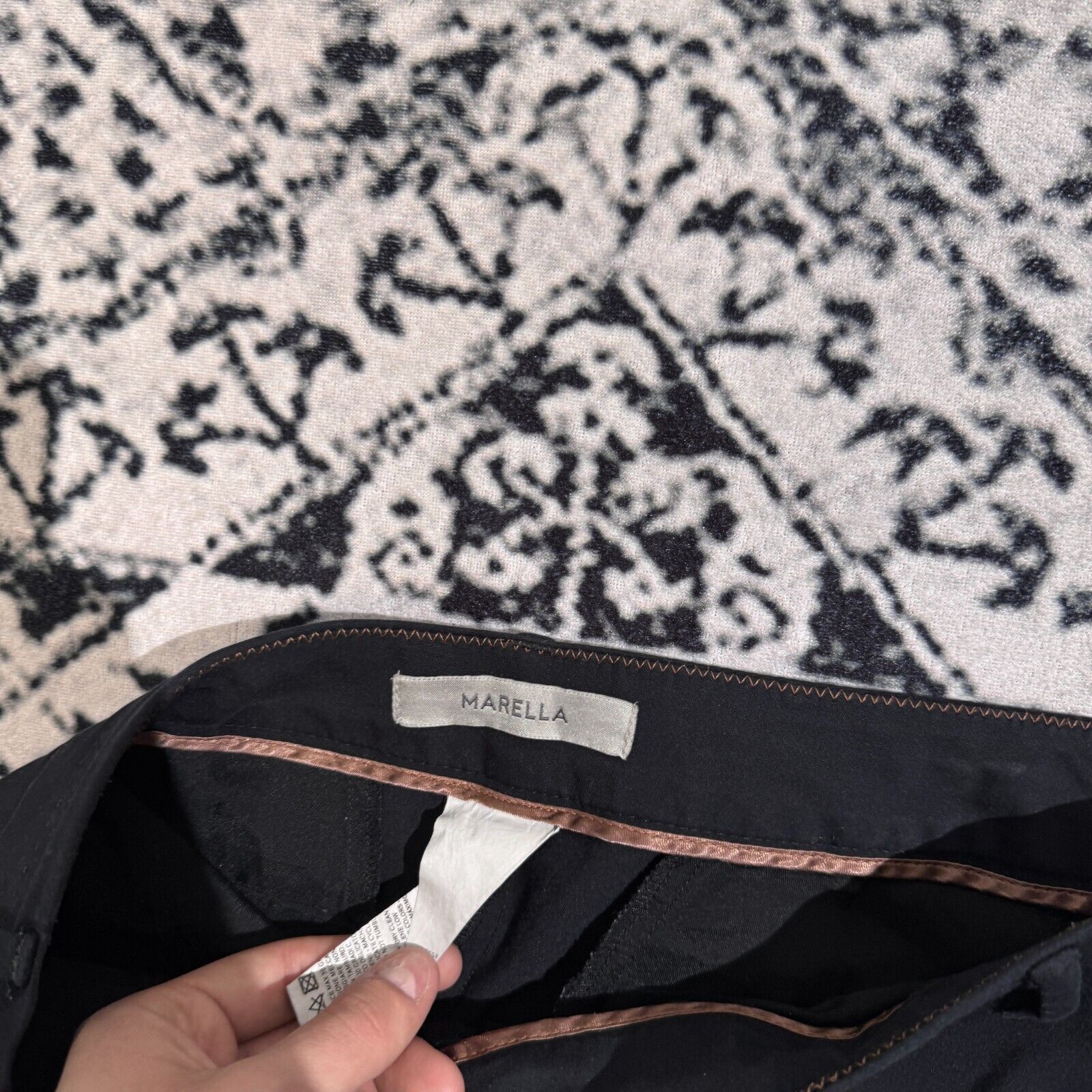 Marella × Vintage Vintage Marella Black Cotton Chino Suit Pants Size 40IT Y2K Size 30" / US 8 / IT 44 - 7 Thumbnail