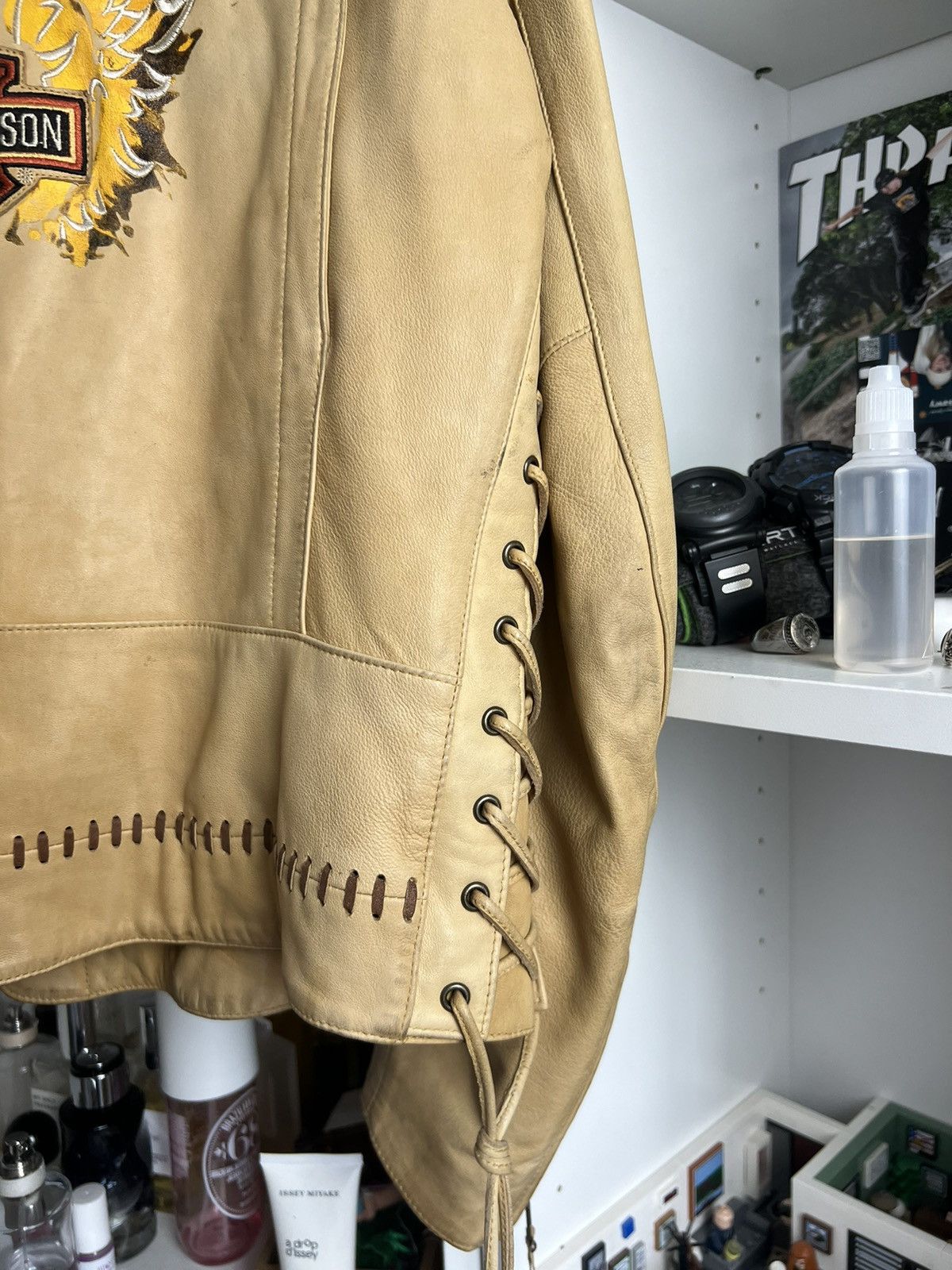 Harley Davidson × Vintage × West Coast Choppers Vintage 90s Harley Davidson big logo leather bomber jacket Size US XL / EU 56 / 4 - 11 Thumbnail