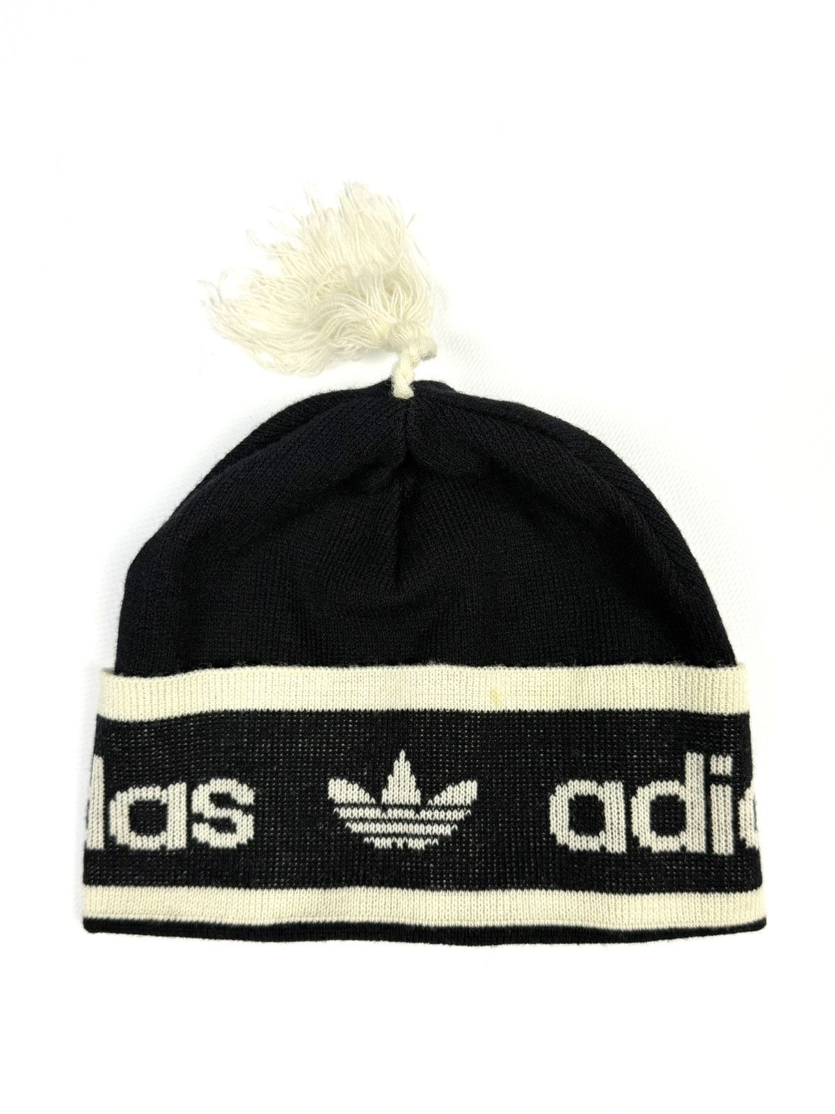 Adidas 70s 80s Adidas West Germany Trefoil Pom Beanie Hat Vintage Size ONE SIZE - 1 Thumbnail