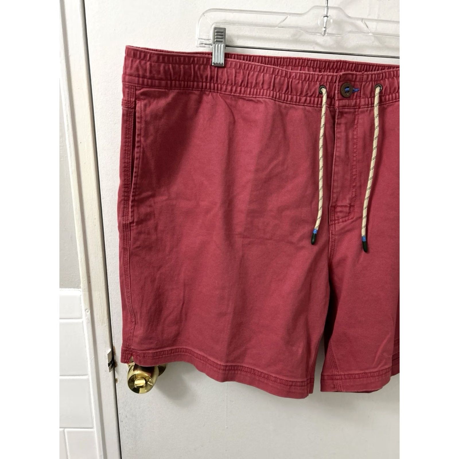 George George Twill Shorts Mens 2XL Red Elastic Waist 8" Inseam NWT Jeans? Size US 44 / EU 60 - 7 Thumbnail