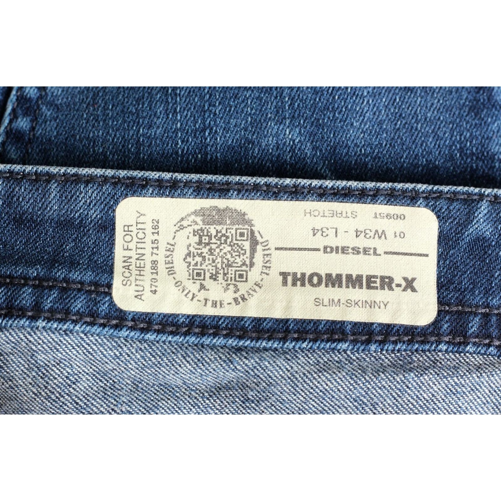 Diesel DIESEL THOMMER-X 0095T Jeans Men Slim Skinny Stretch W34 L34 DZ6993 - 5-Pocket Denim Blue, Regular Fit Size US 34 / EU 50 - 7 Thumbnail